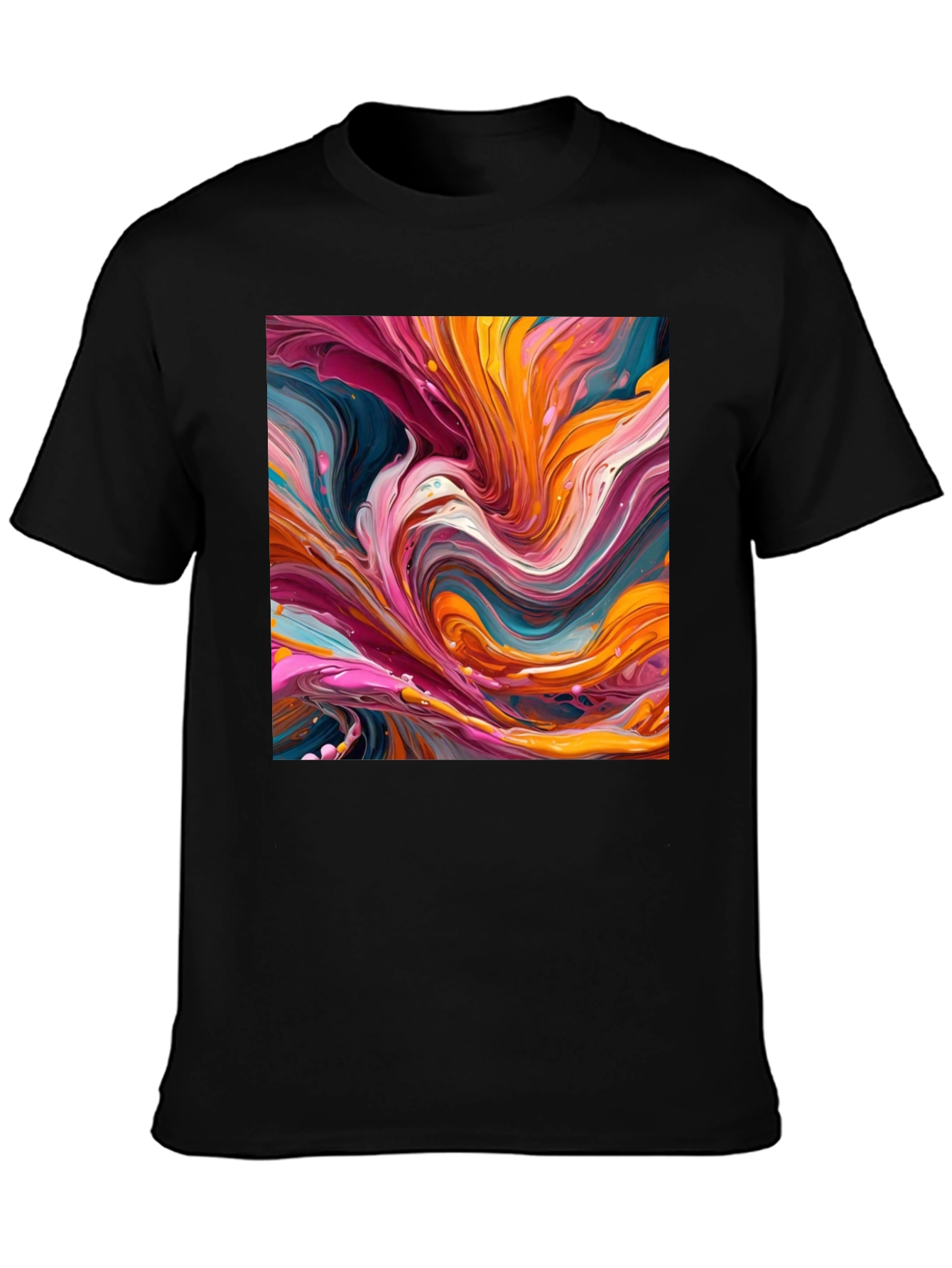 Abstract Swirl Art Black T-Shirt
