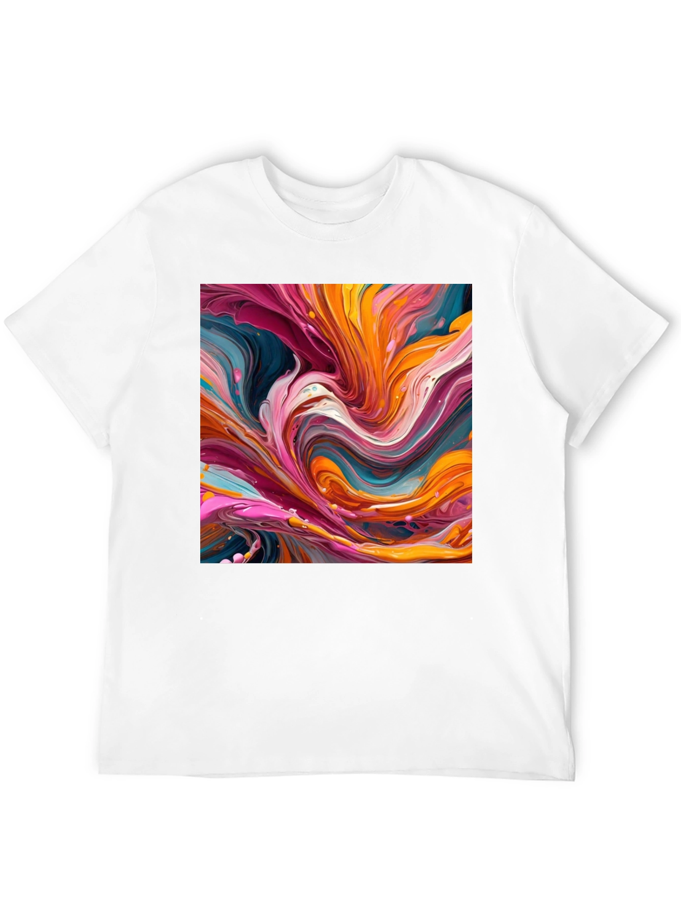 Abstract Swirl Art Black T-Shirt