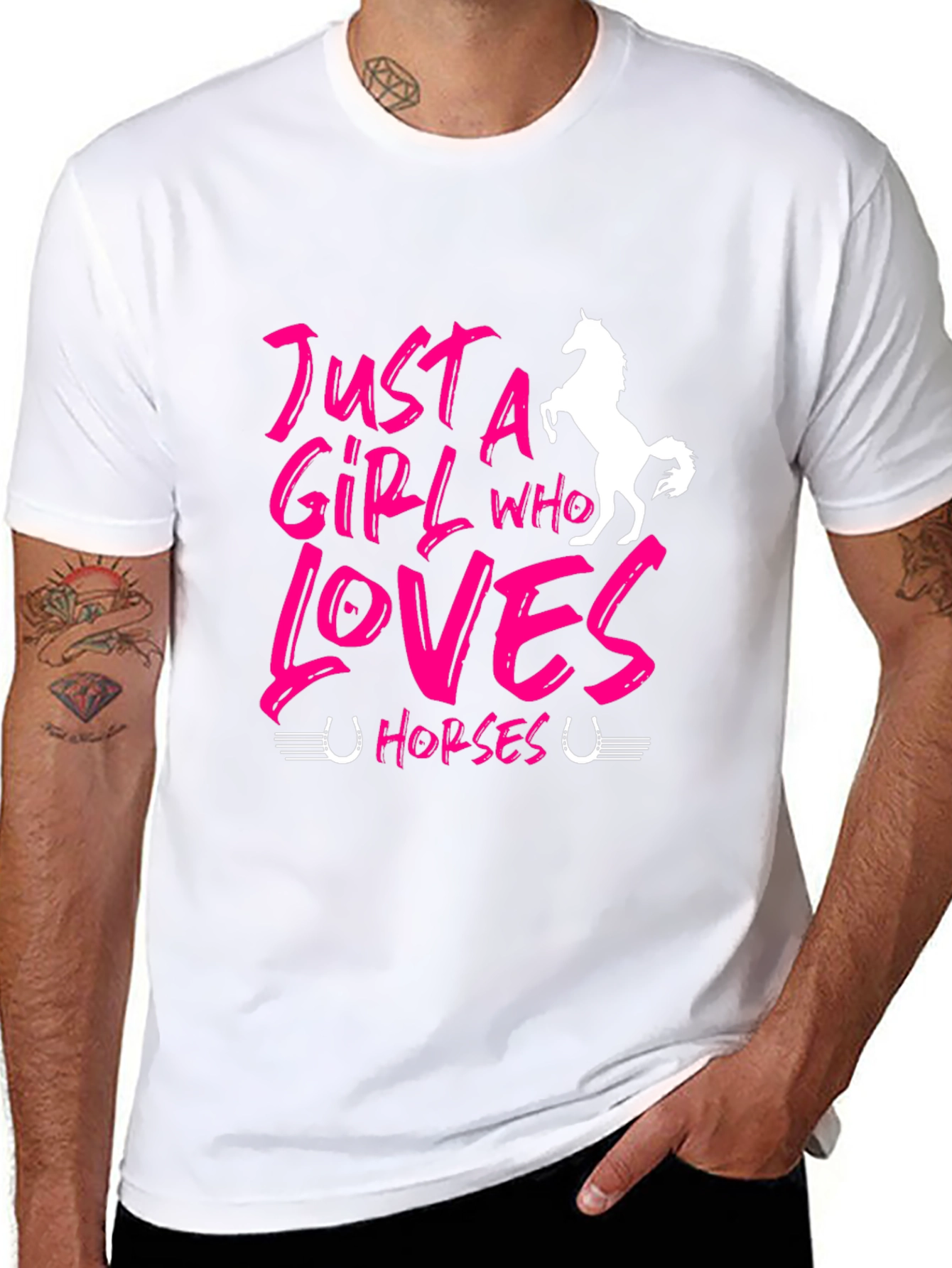 Just A Girl Who Loves Horses Black T-Shirt