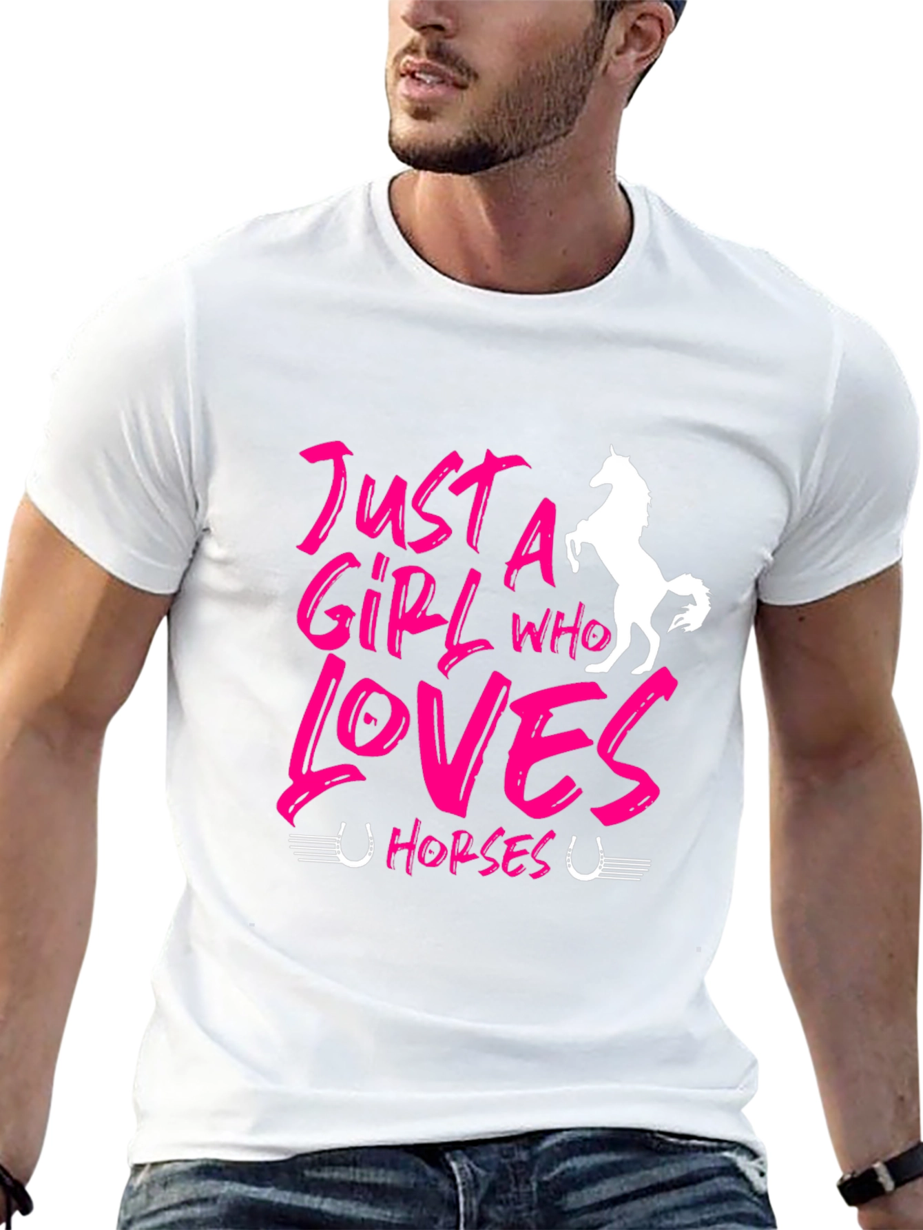 Just A Girl Who Loves Horses Black T-Shirt