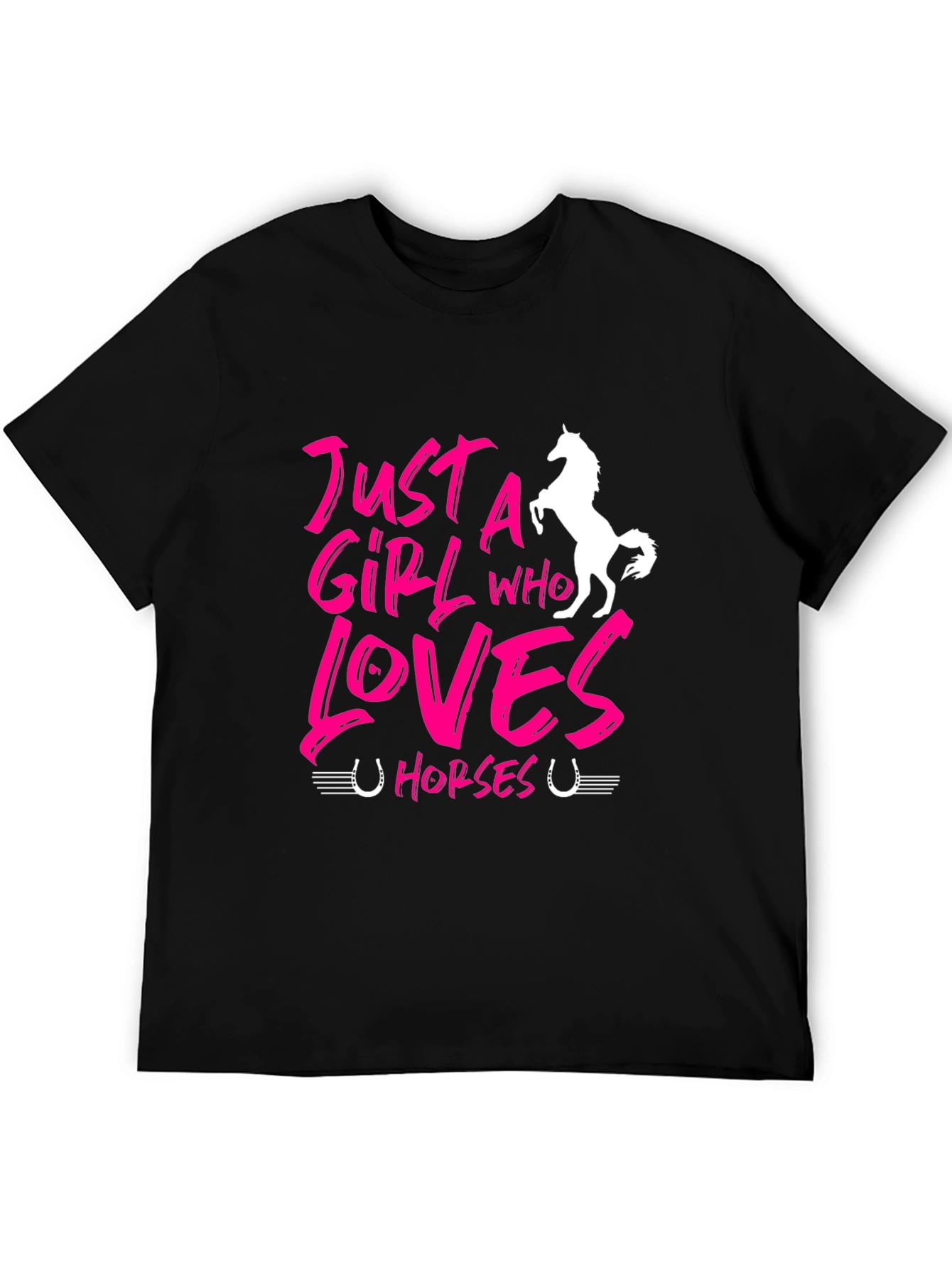 Just A Girl Who Loves Horses Black T-Shirt