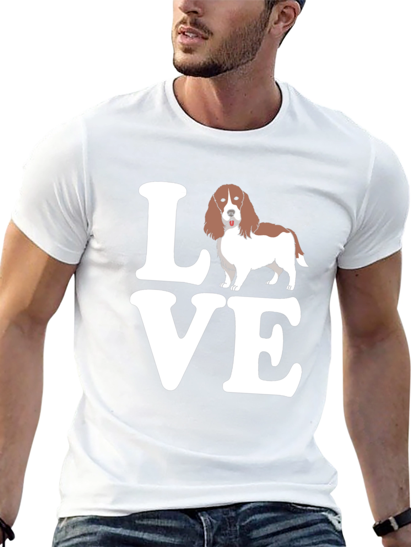 Love Welsh Springer Spaniel Black T-Shirt