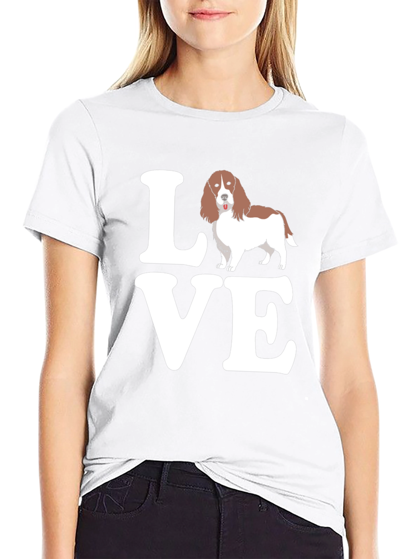 Love Welsh Springer Spaniel Black T-Shirt
