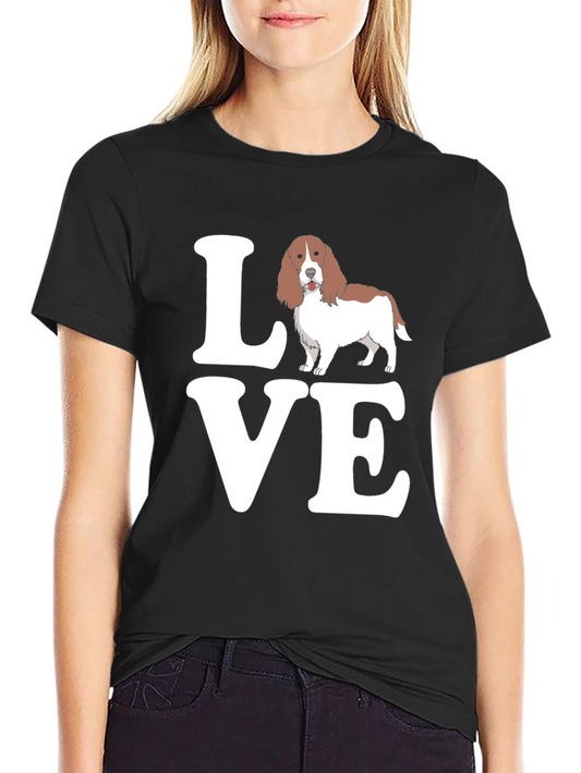 Love Welsh Springer Spaniel Black T-Shirt