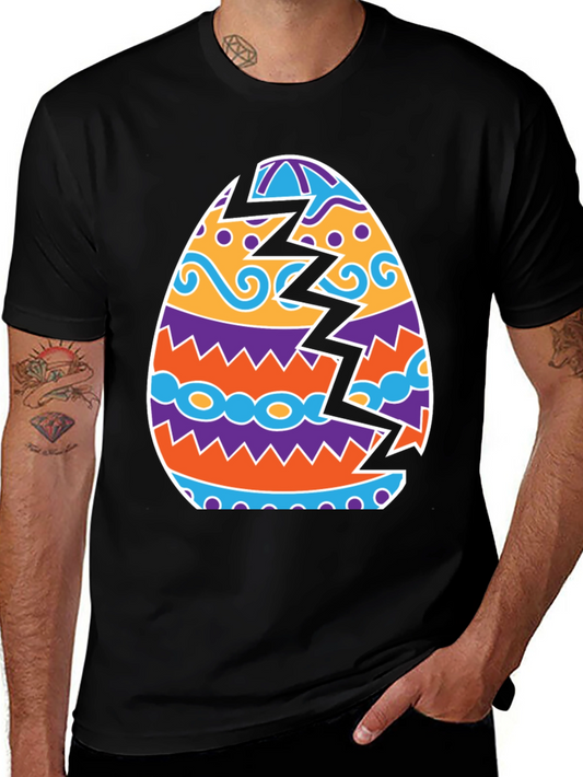 Cracked Easter Egg Graphic Tee - Novelty Holiday Shirt