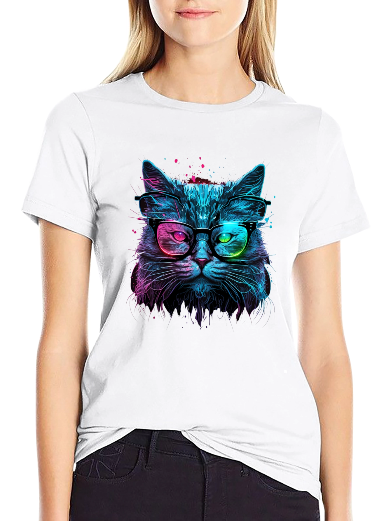 Neon Cat Graphic T-Shirt - Stylish & Unique!