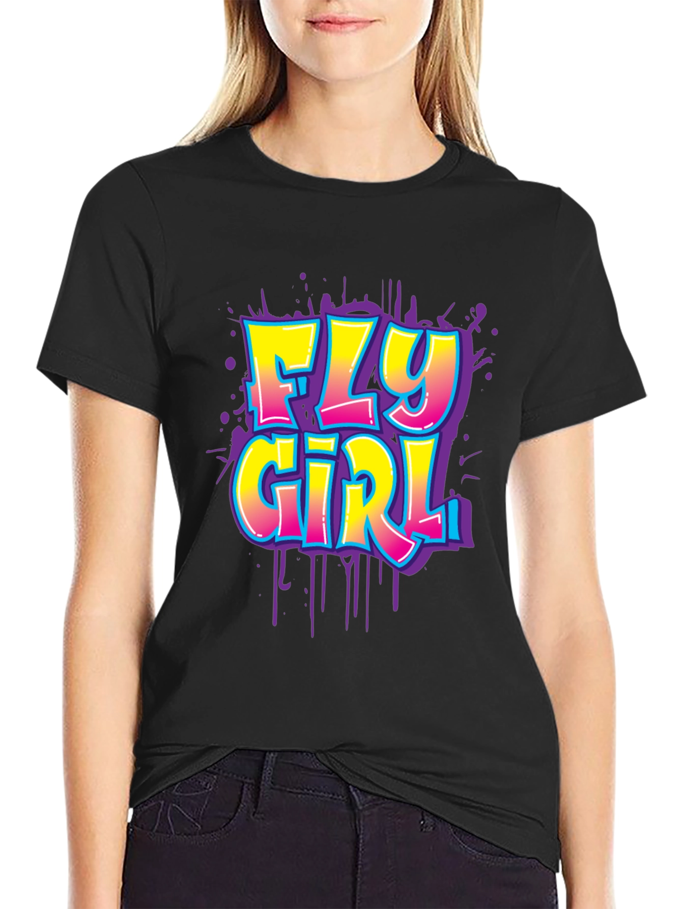 Fly Girl Graphic Tee - Black
