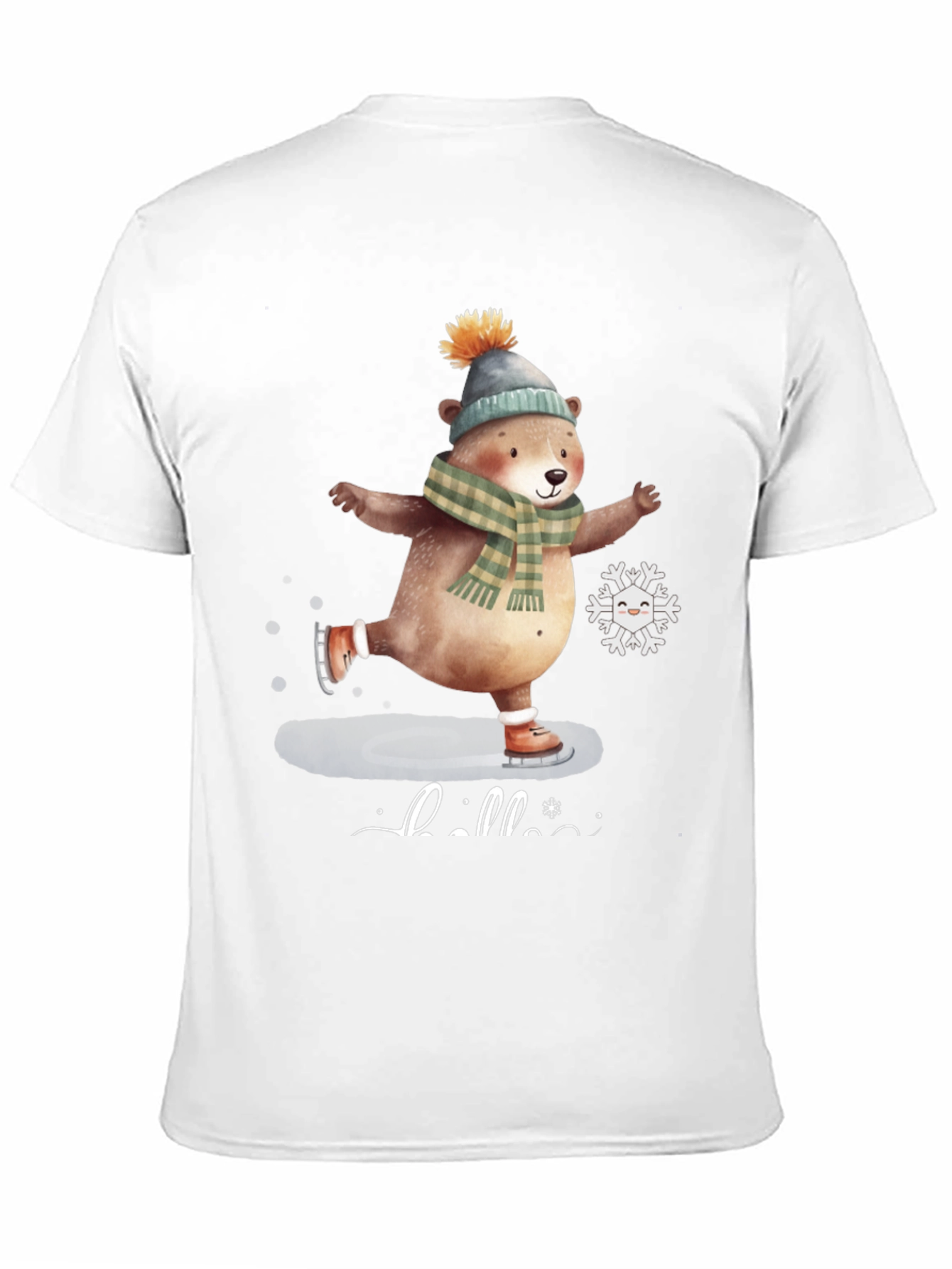 Cute Bear Ice Skating Graphic Tee