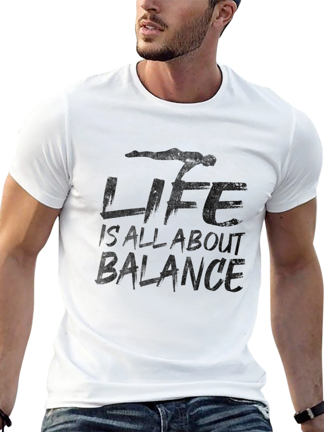 Life is All About Balance Graphic Tee - Black
