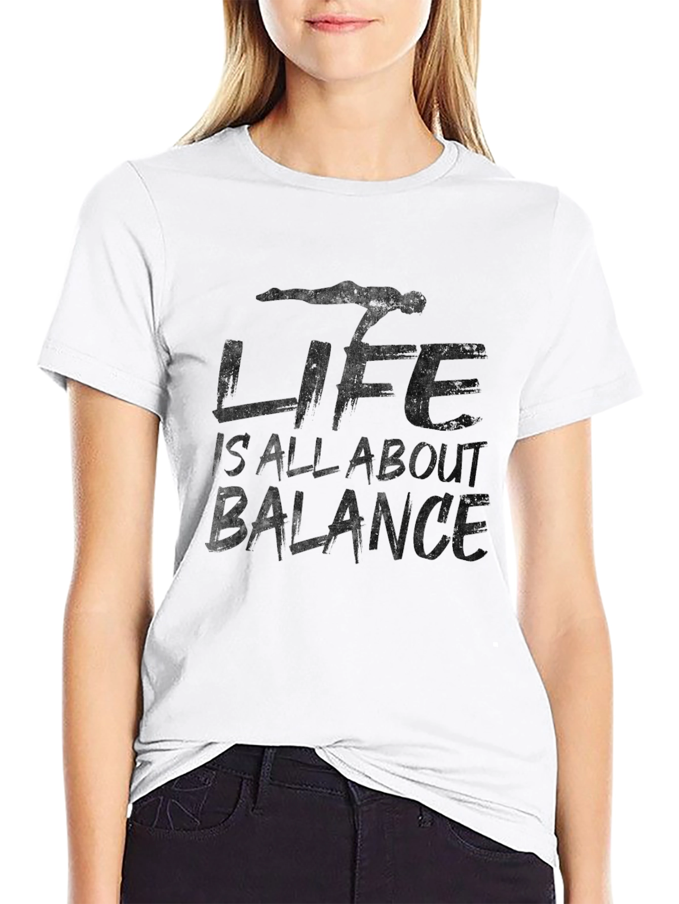 Life is All About Balance Graphic Tee - Black