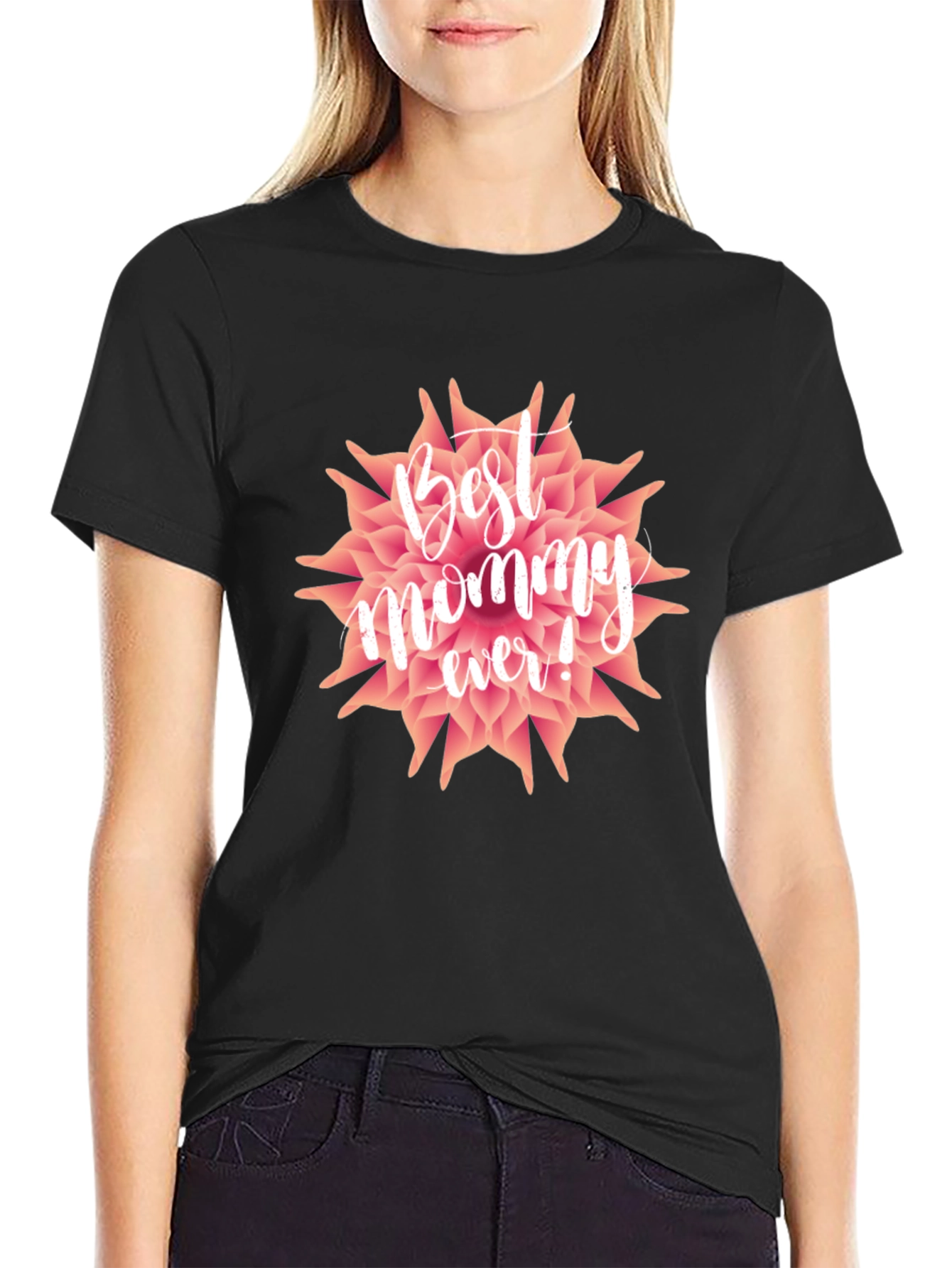 Best Mommy Ever T-Shirt - Floral Design
