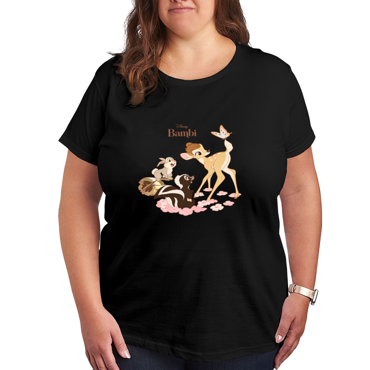 Cute Bambi & Forest Friends Disney Plus?Size Women T?Shirt