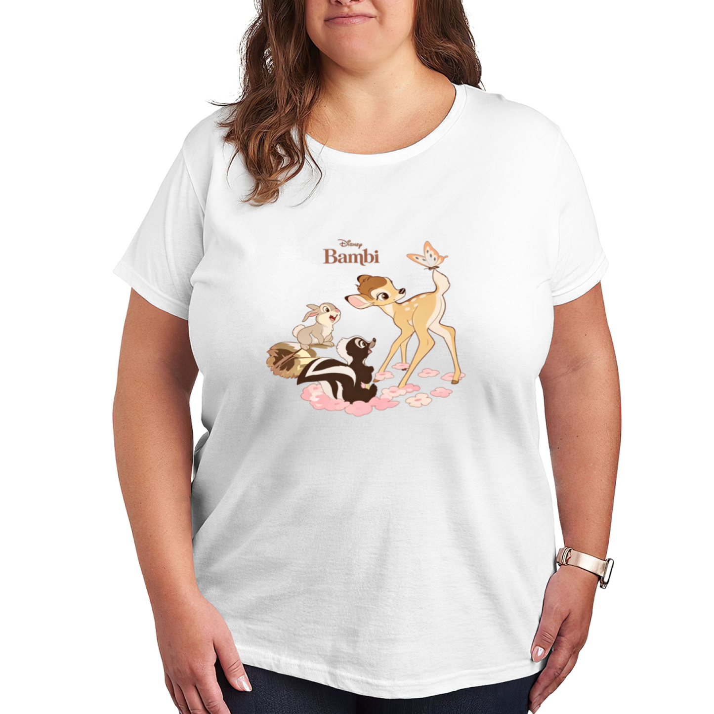 Cute Bambi & Forest Friends Disney Plus?Size Women T?Shirt