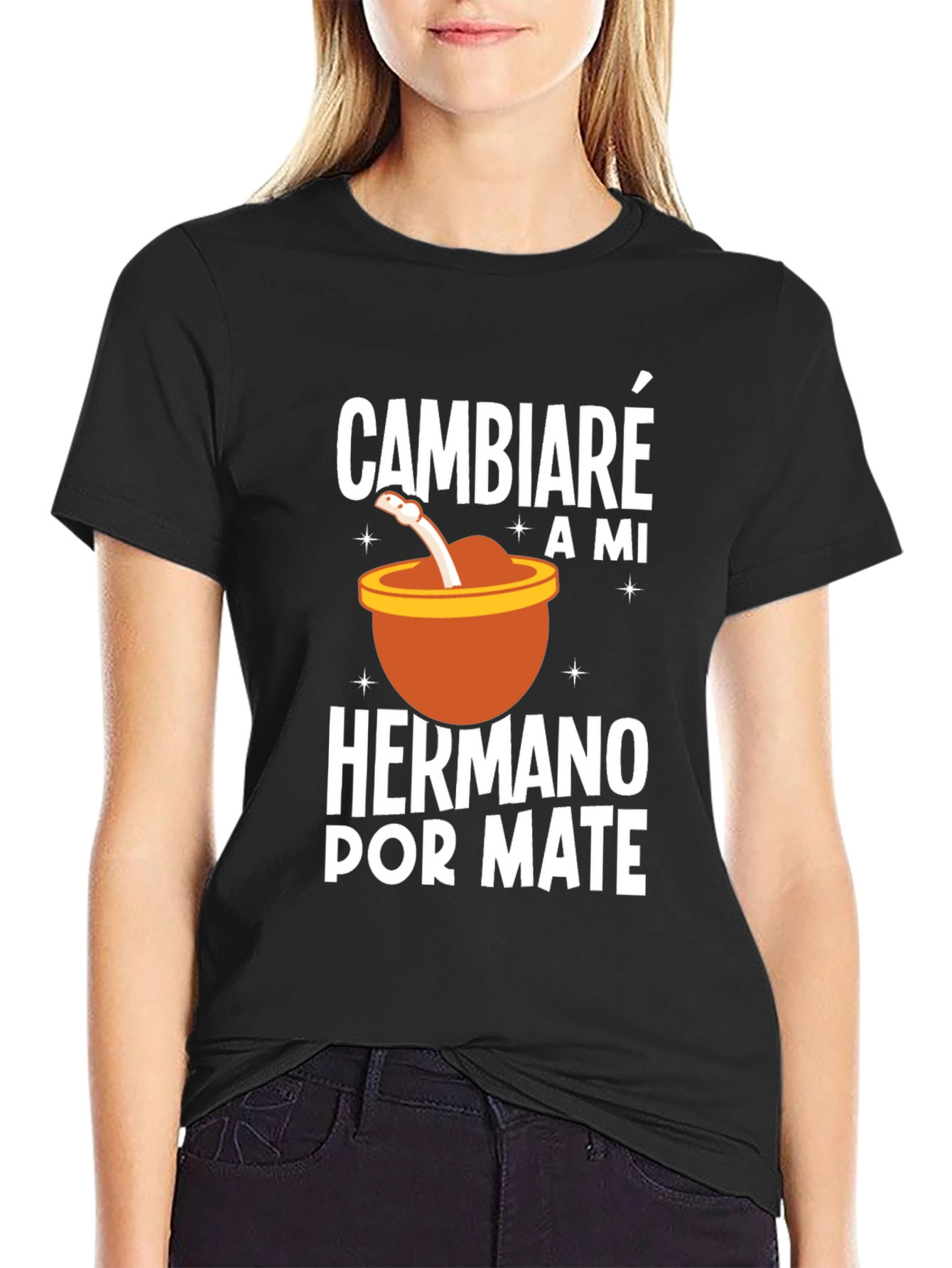 Cambiare A Mi Hermano Por Mate Black T-Shirt