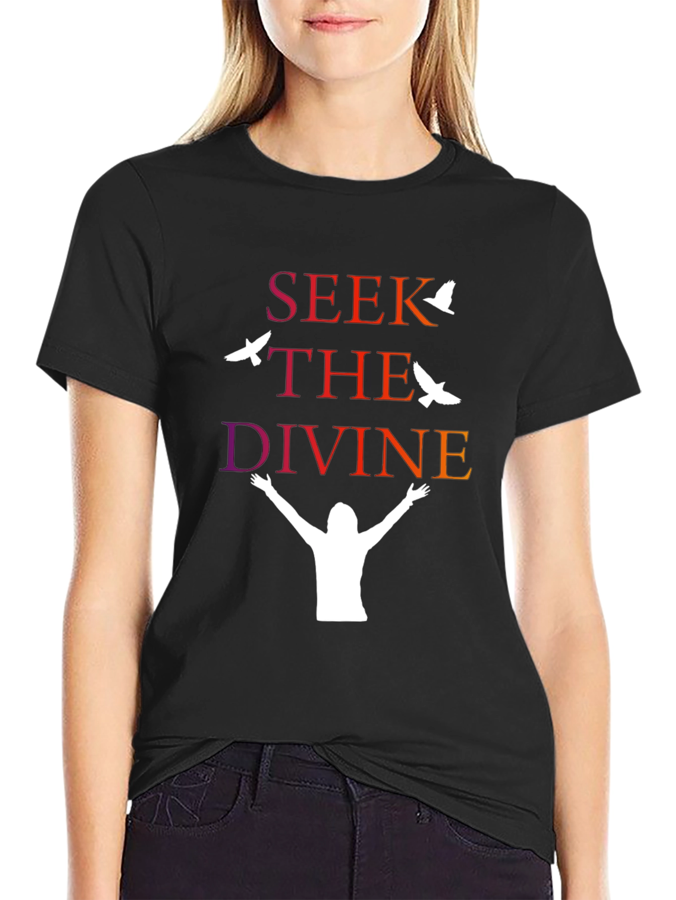 Seek The Divine Graphic T-Shirt - Black