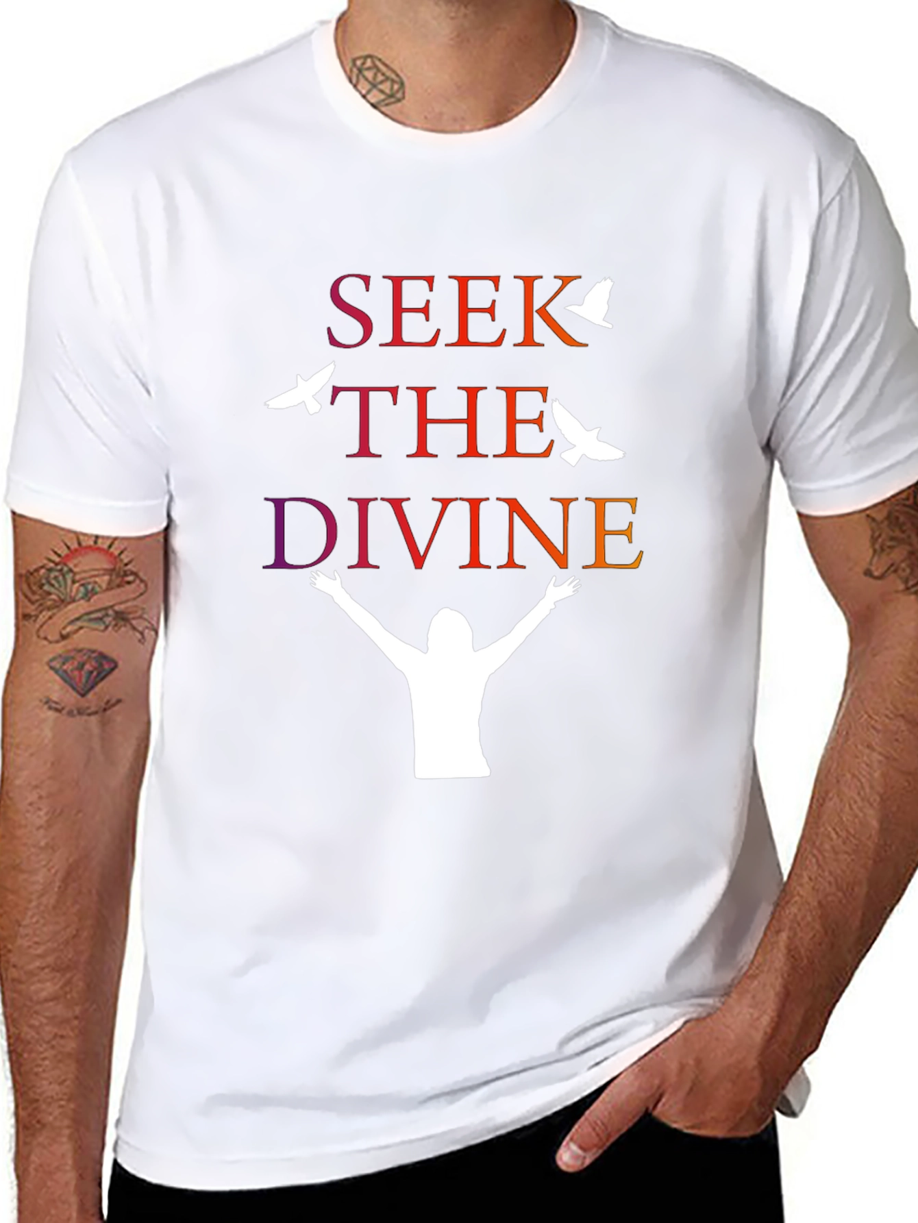 Seek The Divine Graphic T-Shirt - Black