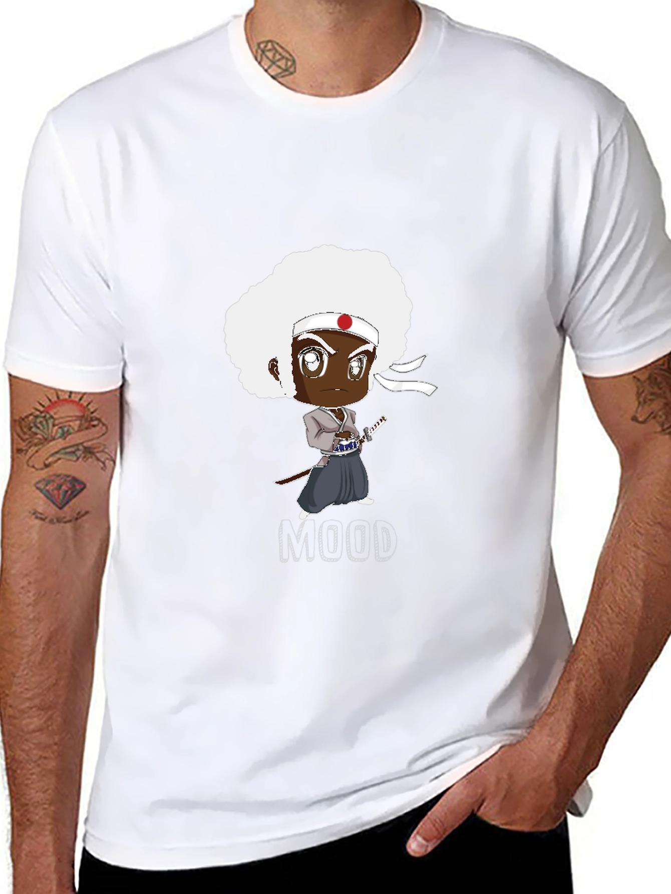 Afro Samurai Mood Black T-Shirt