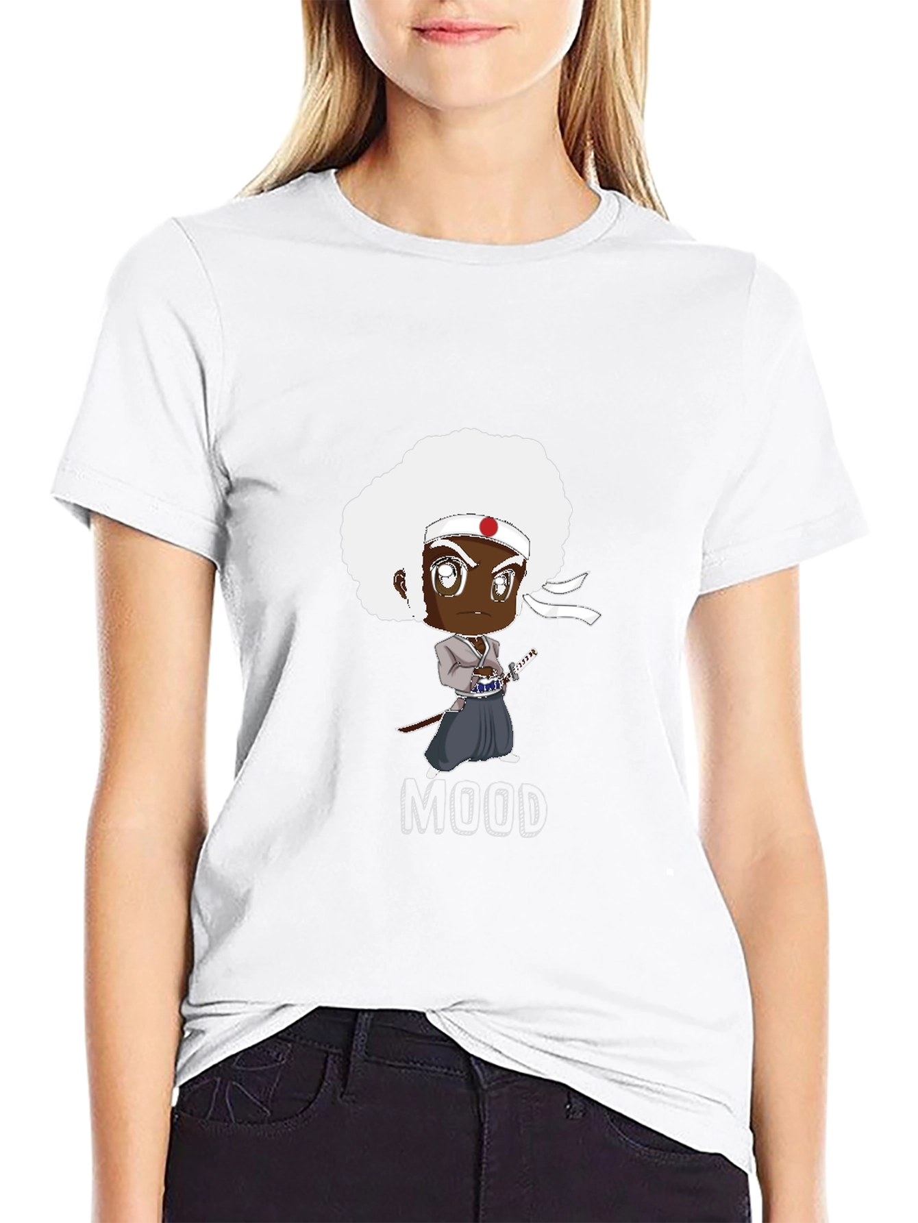 Afro Samurai Mood Black T-Shirt