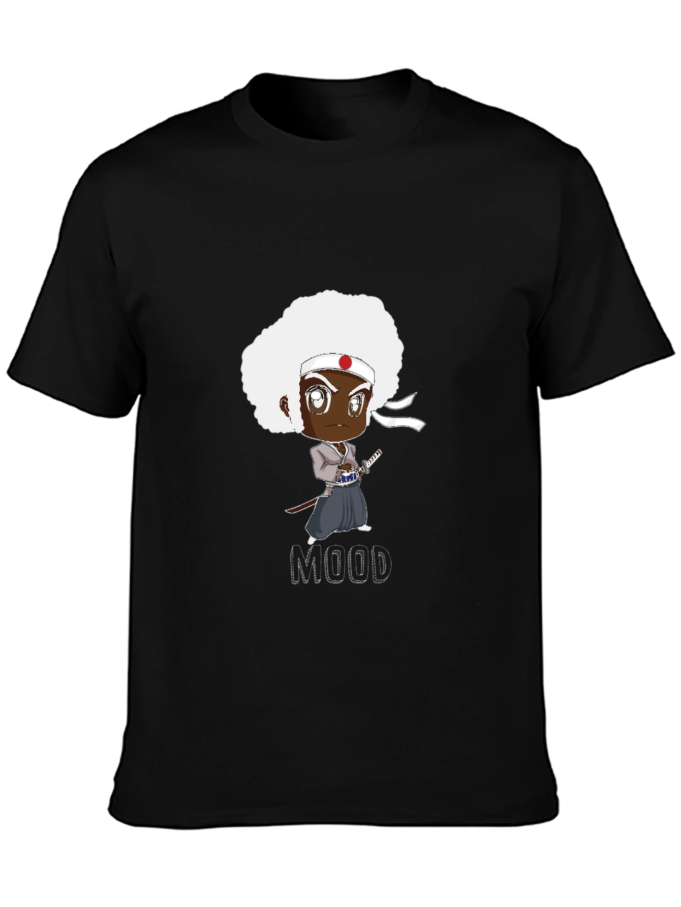 Afro Samurai Mood Black T-Shirt