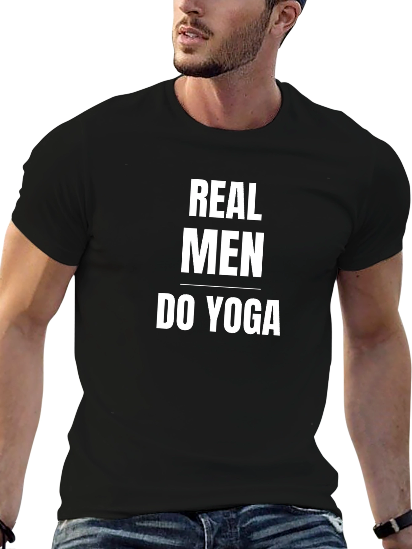 Real Men Do Yoga Graphic Tee