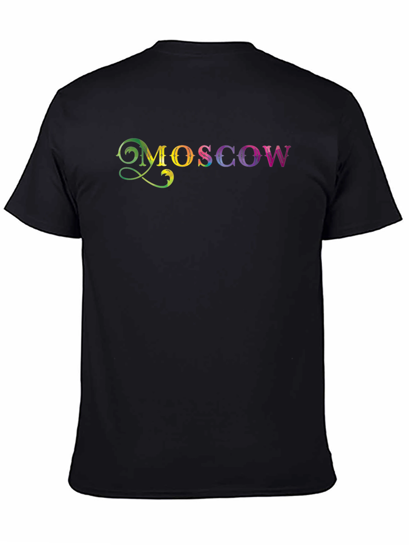 Moscow Rainbow Print Black T-Shirt