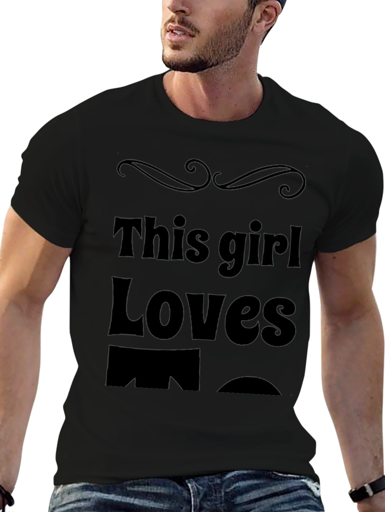 This Girl Loves Mens Black T-Shirt