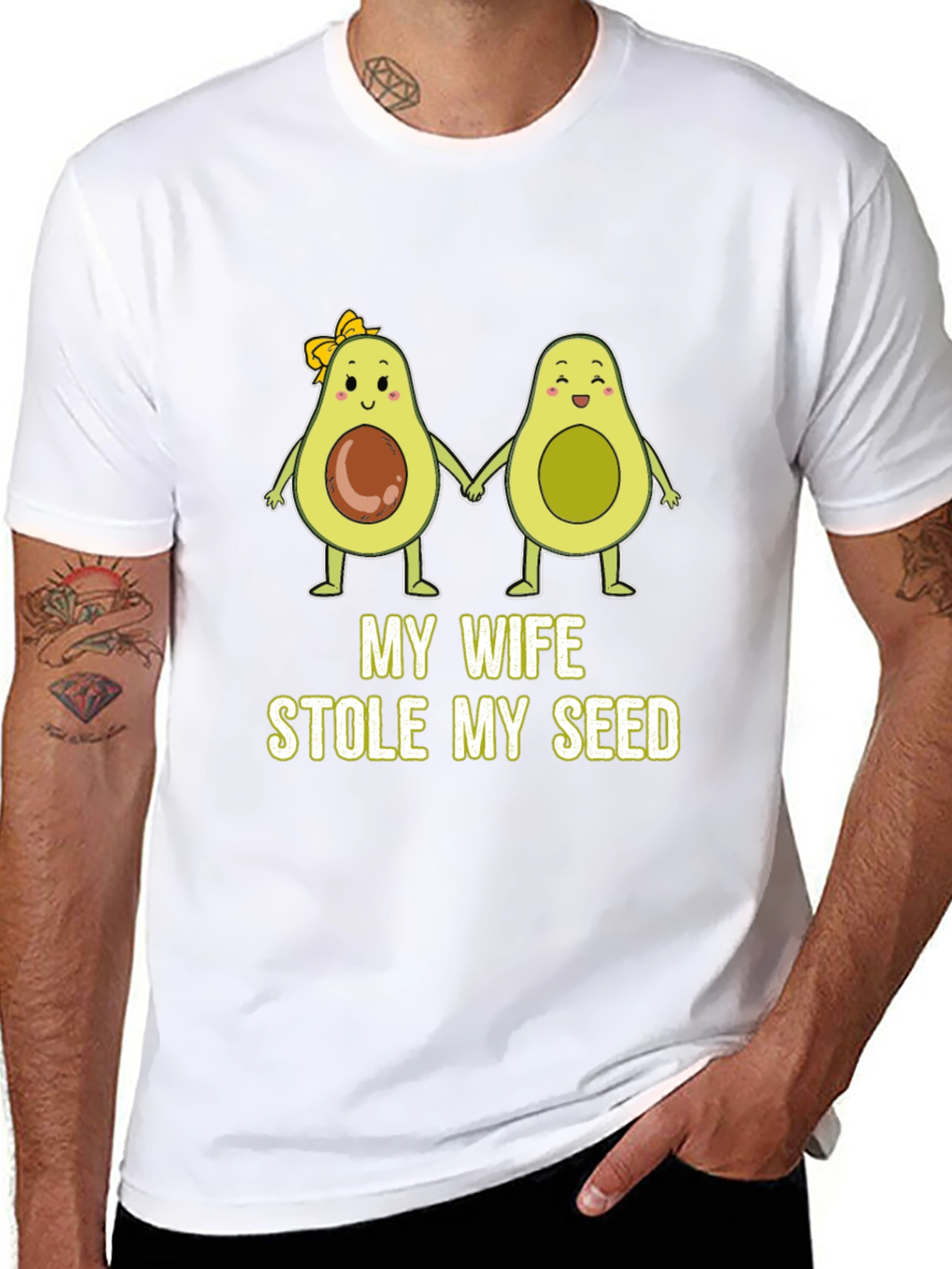 My Wife Stole My Seed Funny Avocado T-Shirt