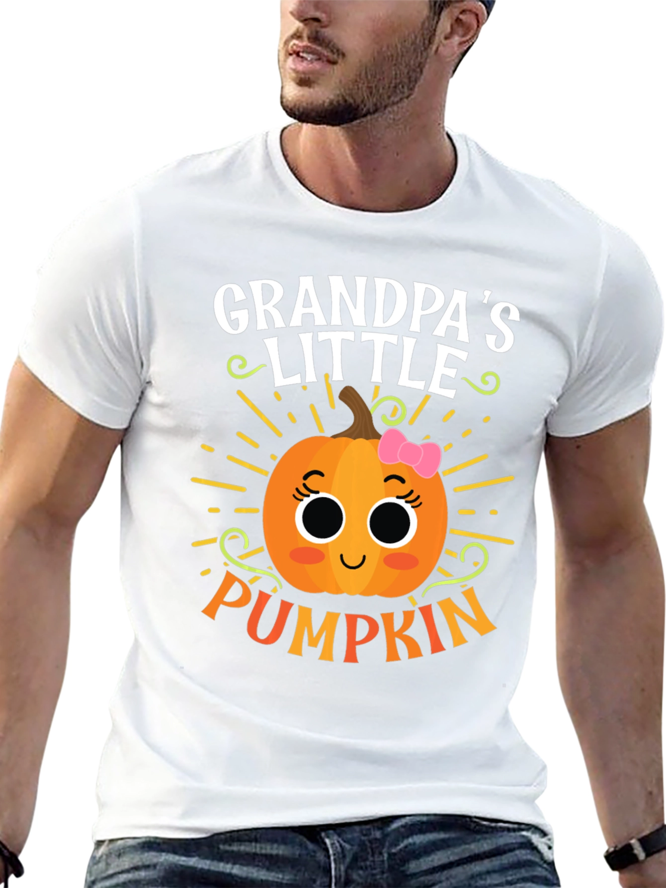 Grandpas Little Pumpkin Cute Graphic Tee