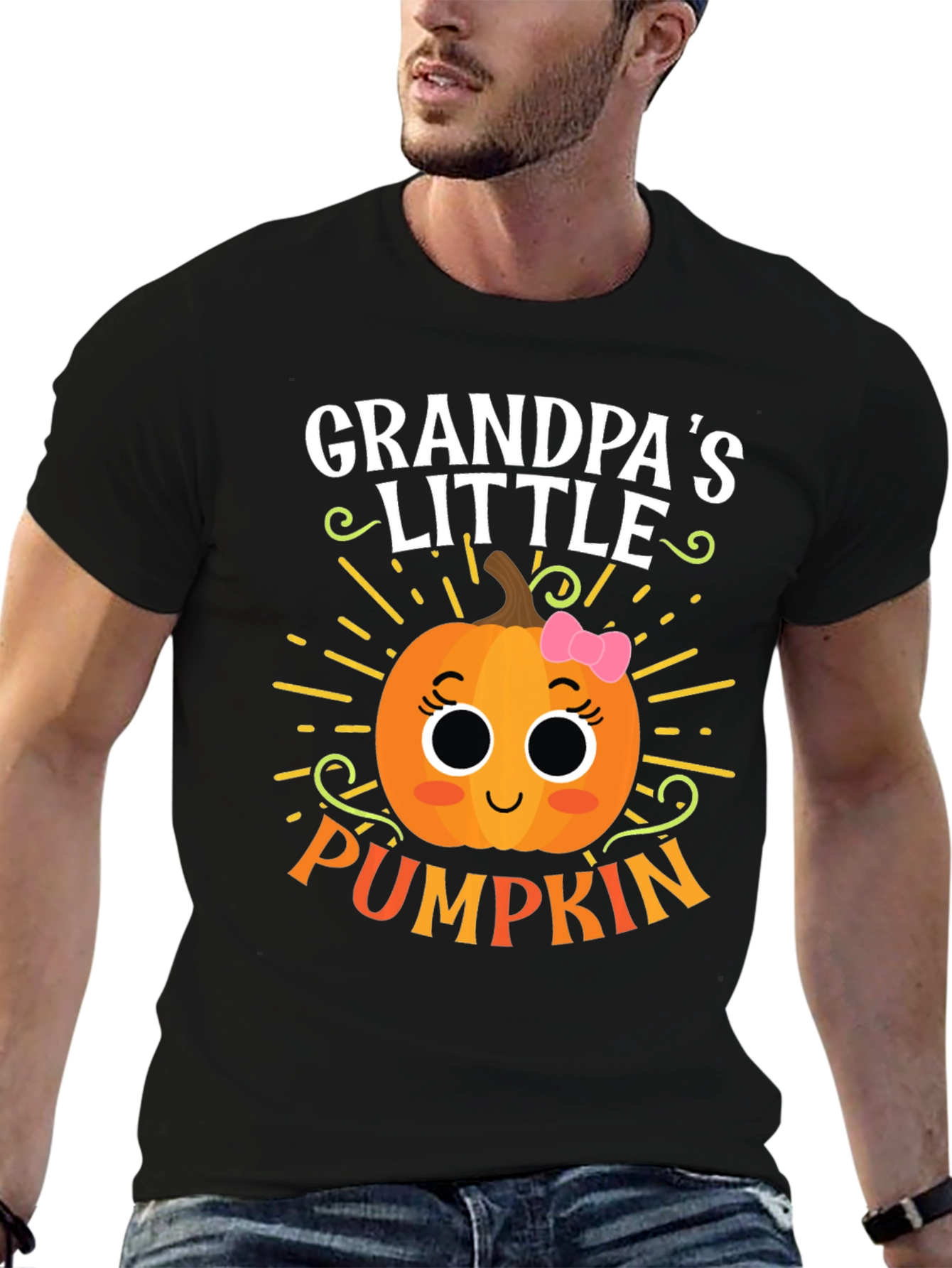 Grandpas Little Pumpkin Cute Graphic Tee
