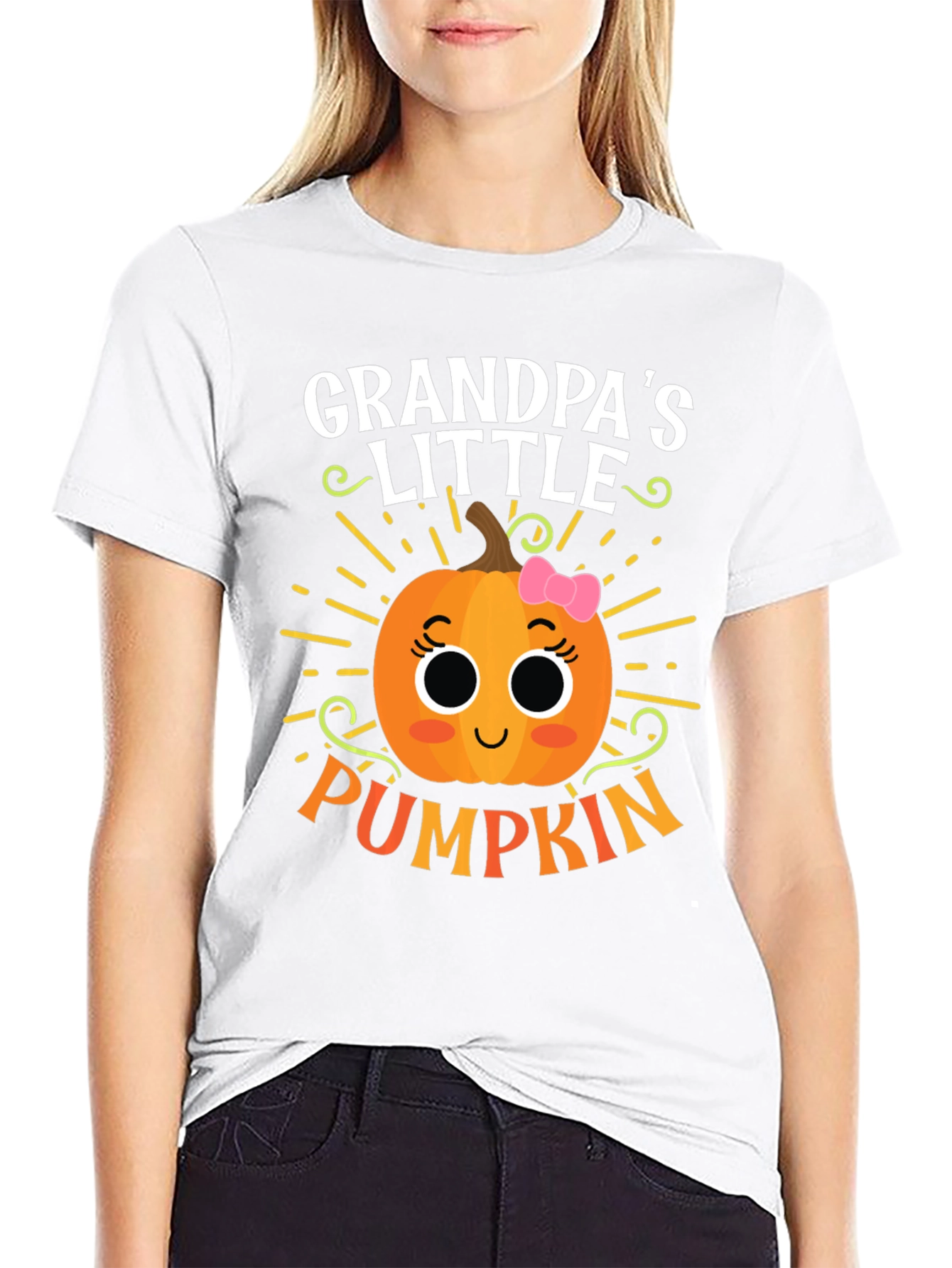 Grandpas Little Pumpkin Cute Graphic Tee