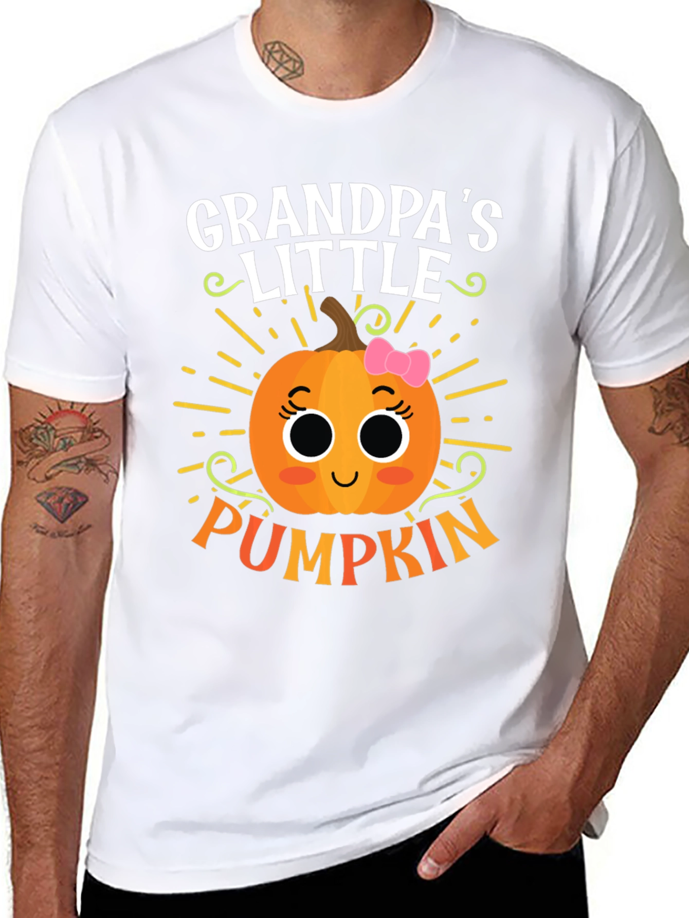 Grandpas Little Pumpkin Cute Graphic Tee