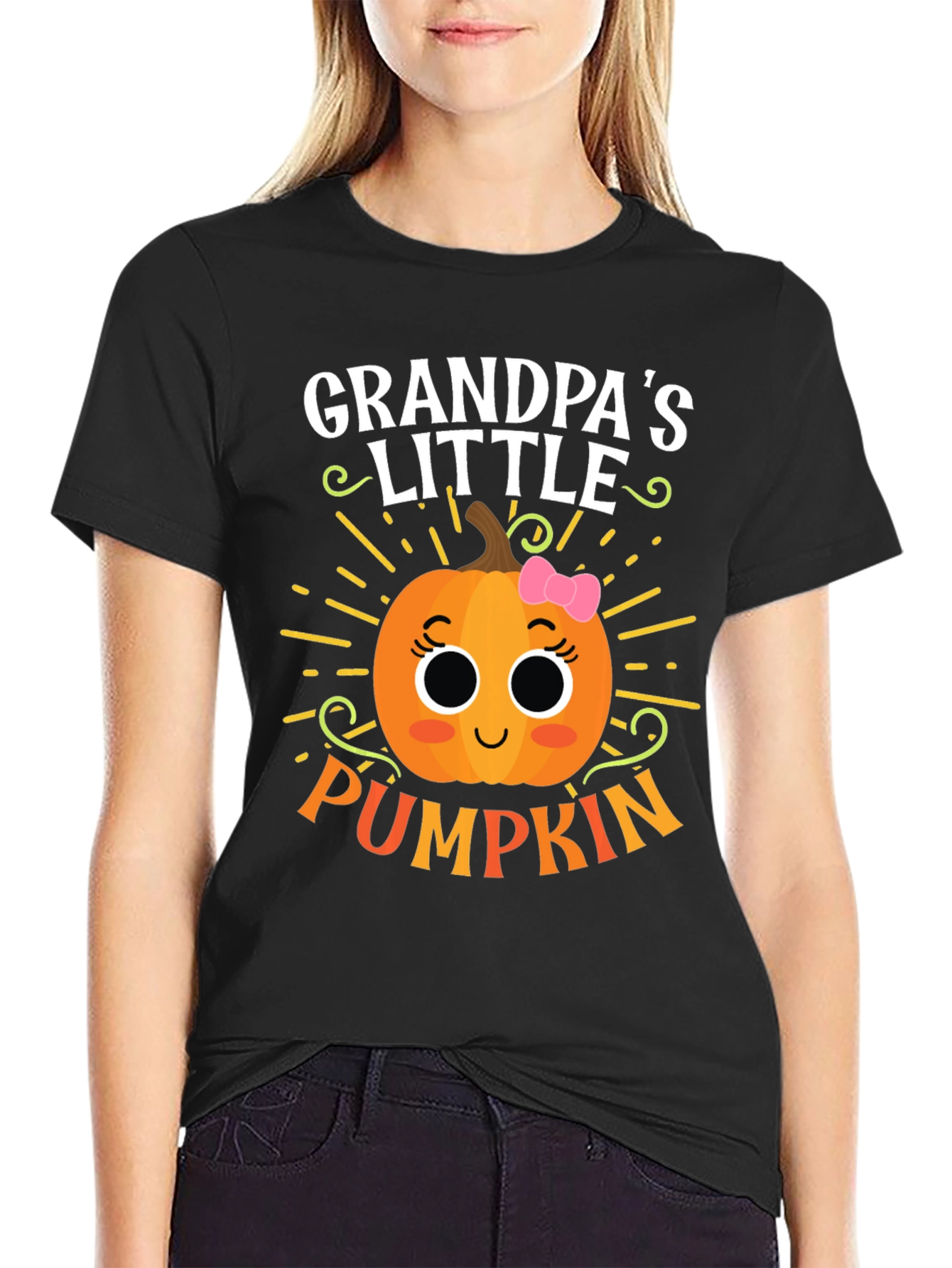 Grandpas Little Pumpkin Cute Graphic Tee