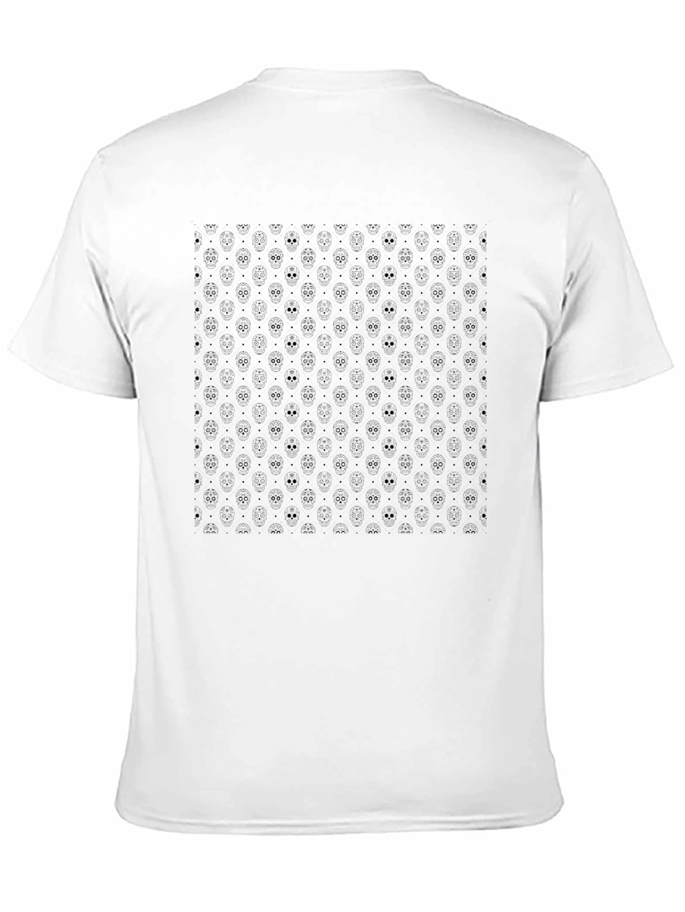 Black Patterned Crew Neck T-Shirt