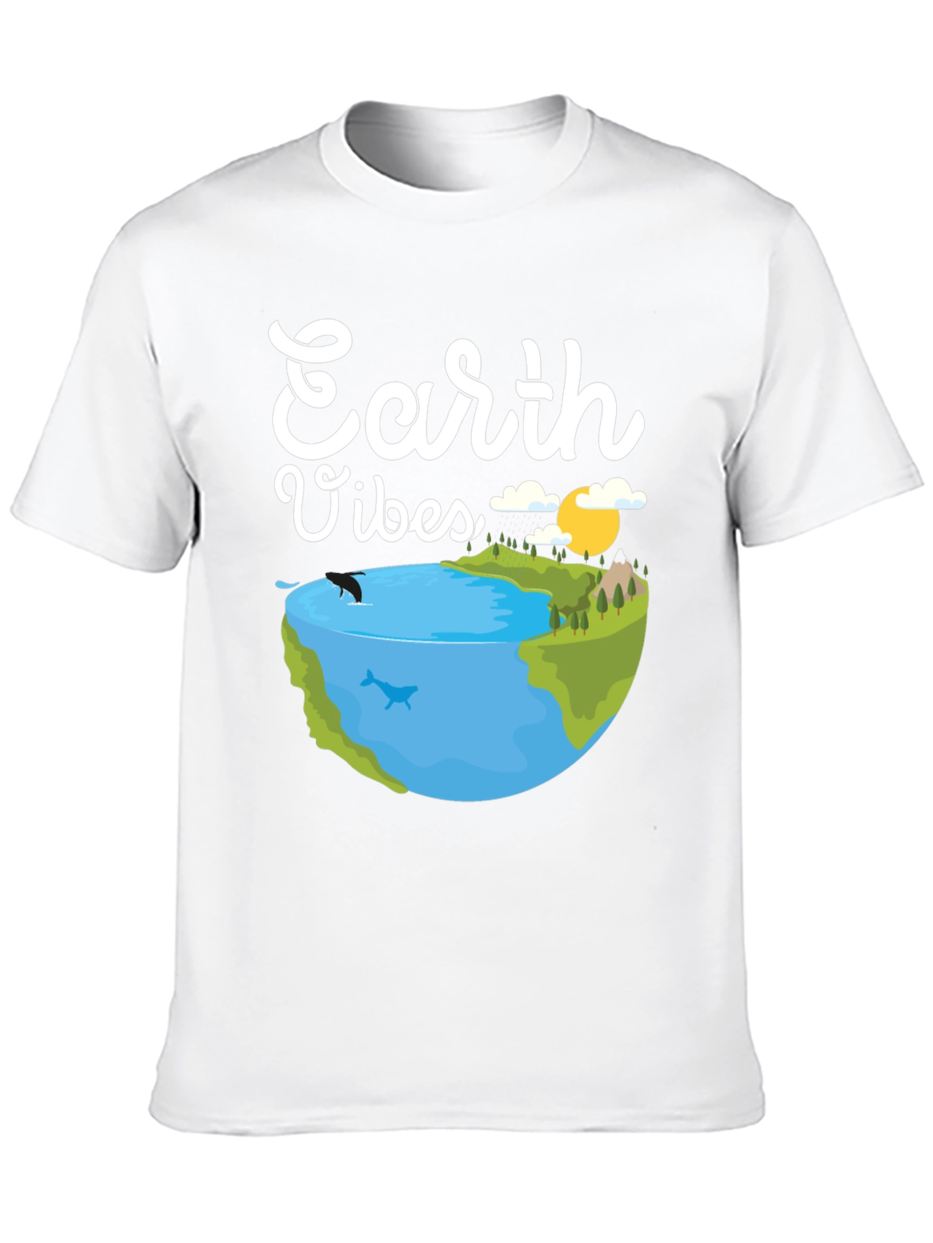 Earth Vibes Graphic Tee - Black Cotton T-Shirt