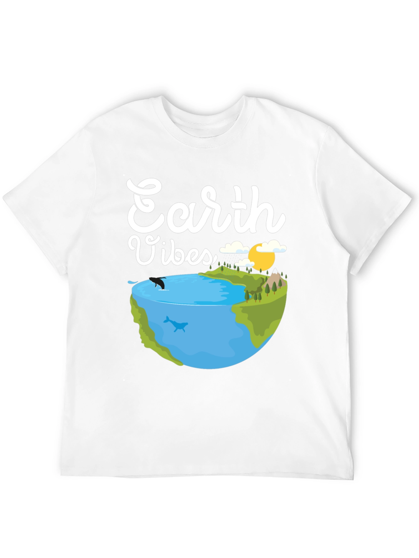 Earth Vibes Graphic Tee - Black Cotton T-Shirt