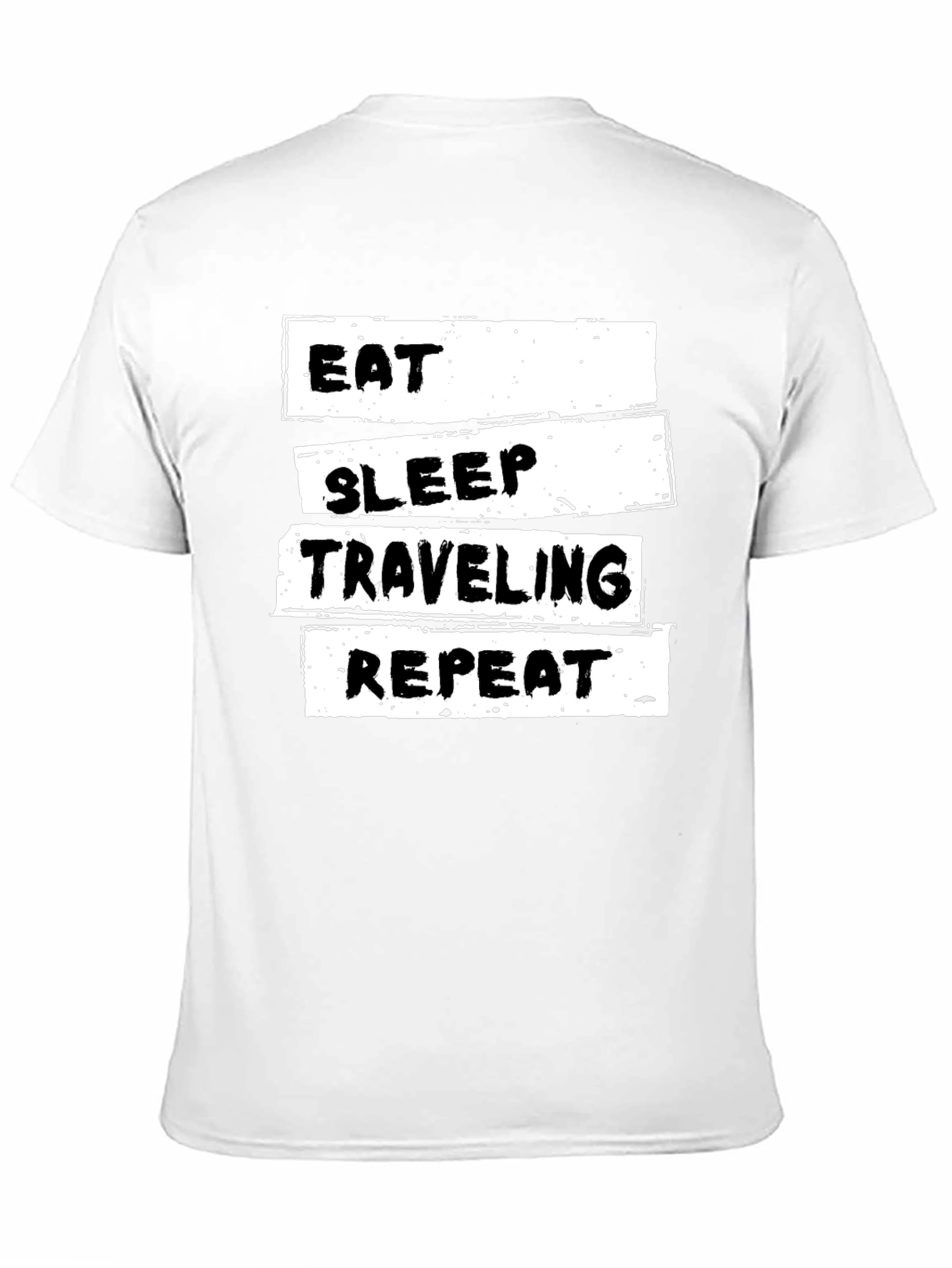 Eat Sleep Traveling Repeat Black Graphic Tee