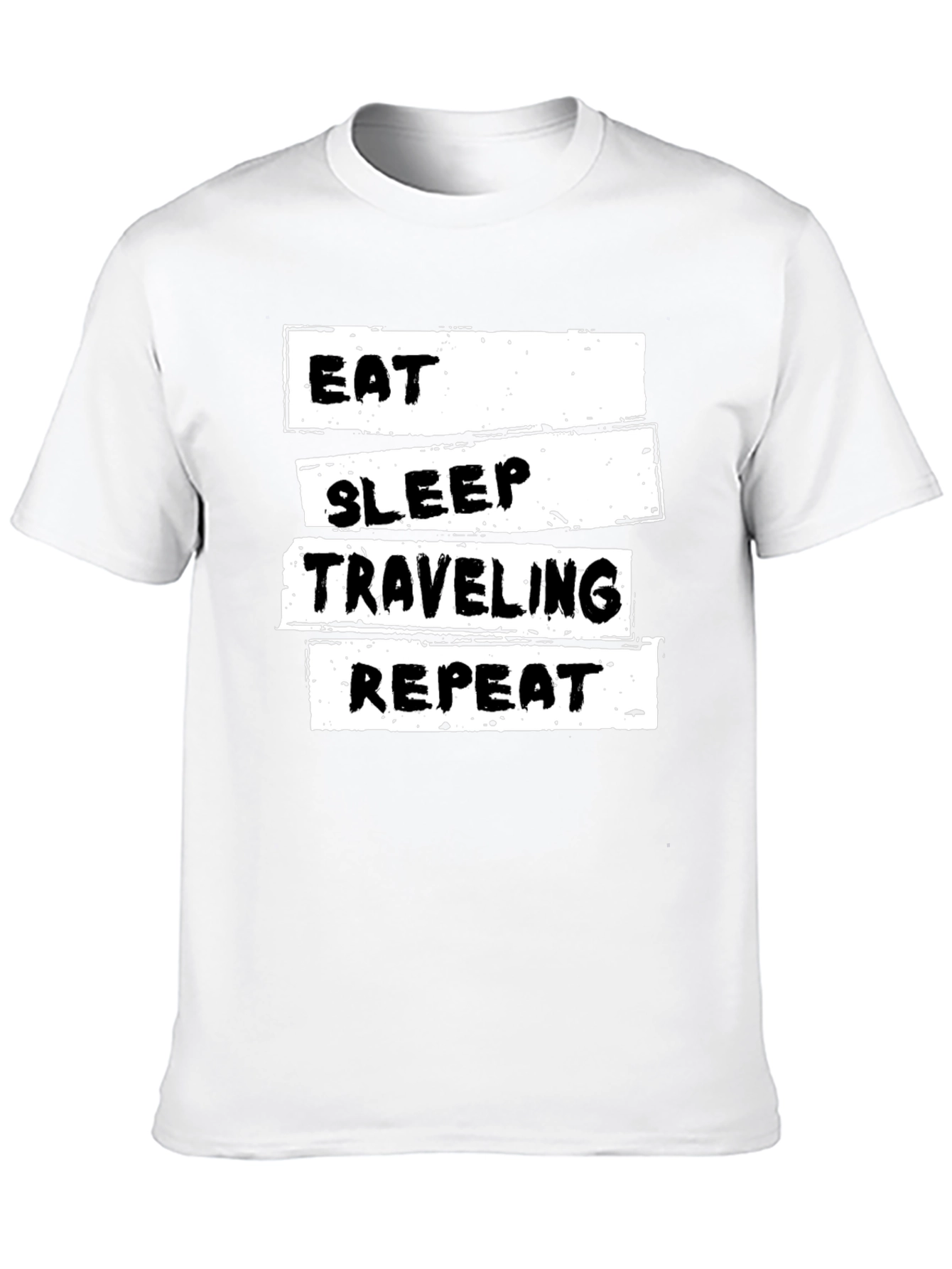 Eat Sleep Traveling Repeat Black Graphic Tee