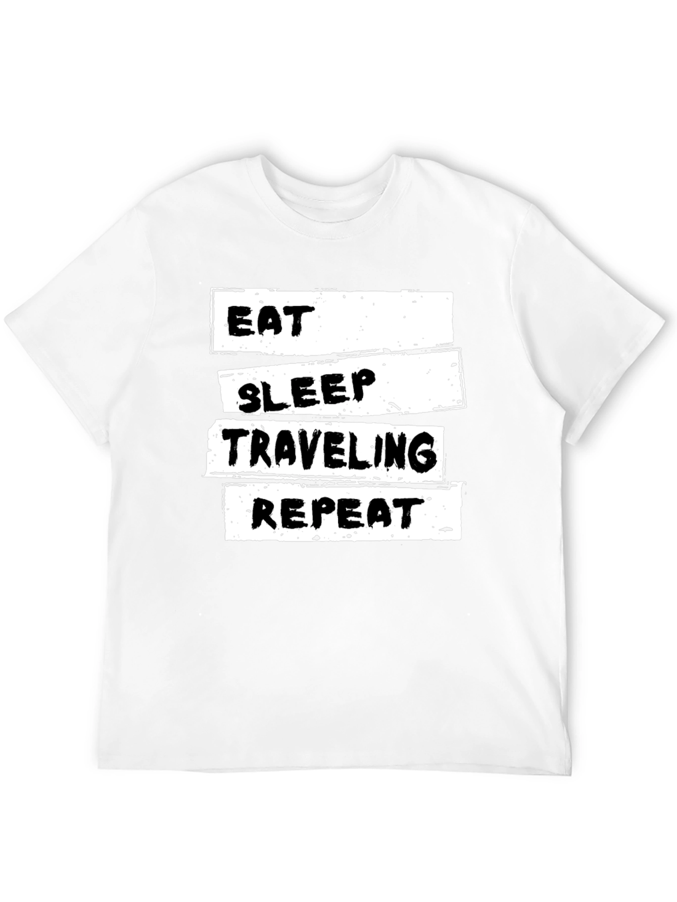 Eat Sleep Traveling Repeat Black Graphic Tee