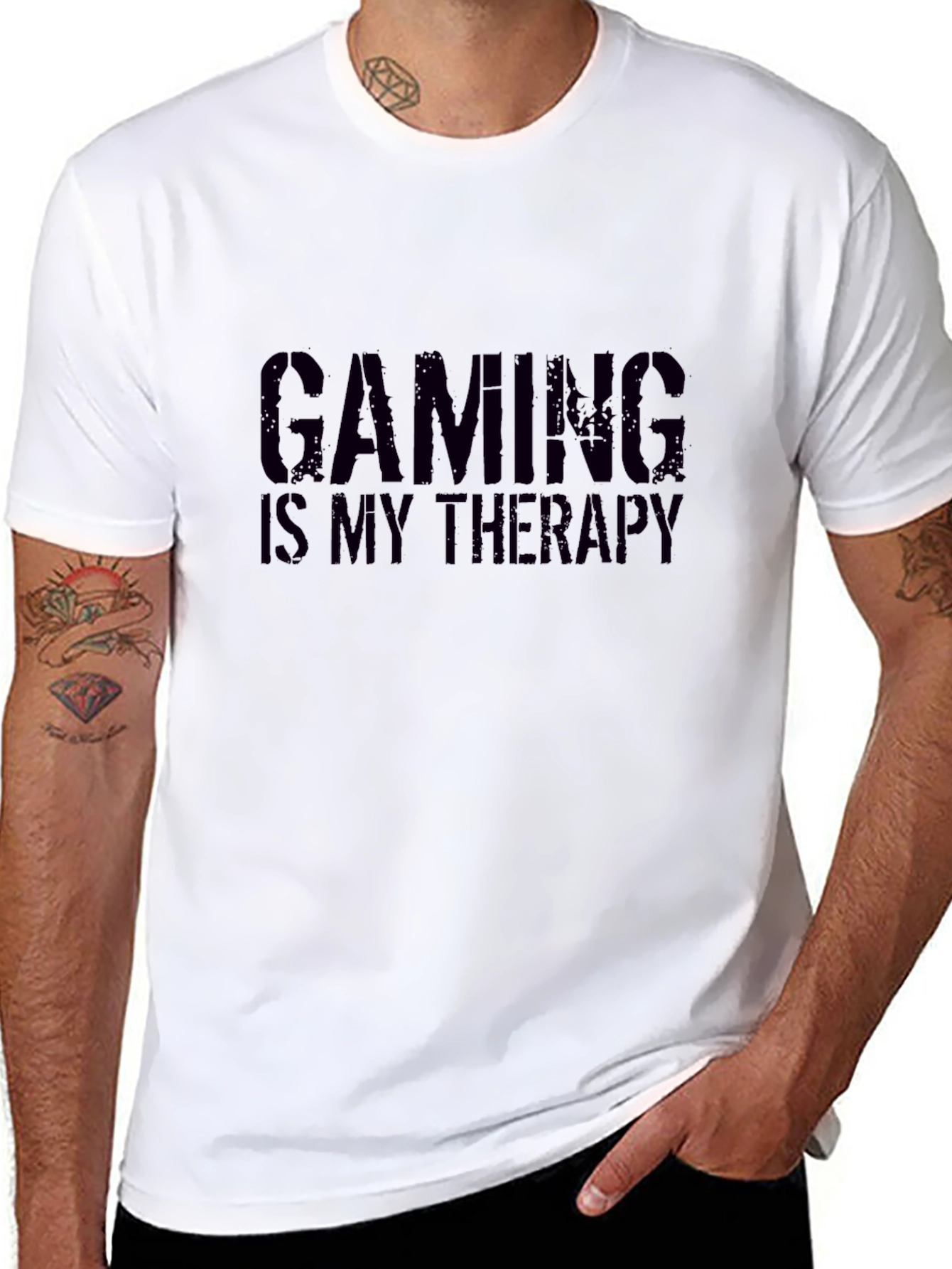 Gaming Is My Therapy Black T-Shirt