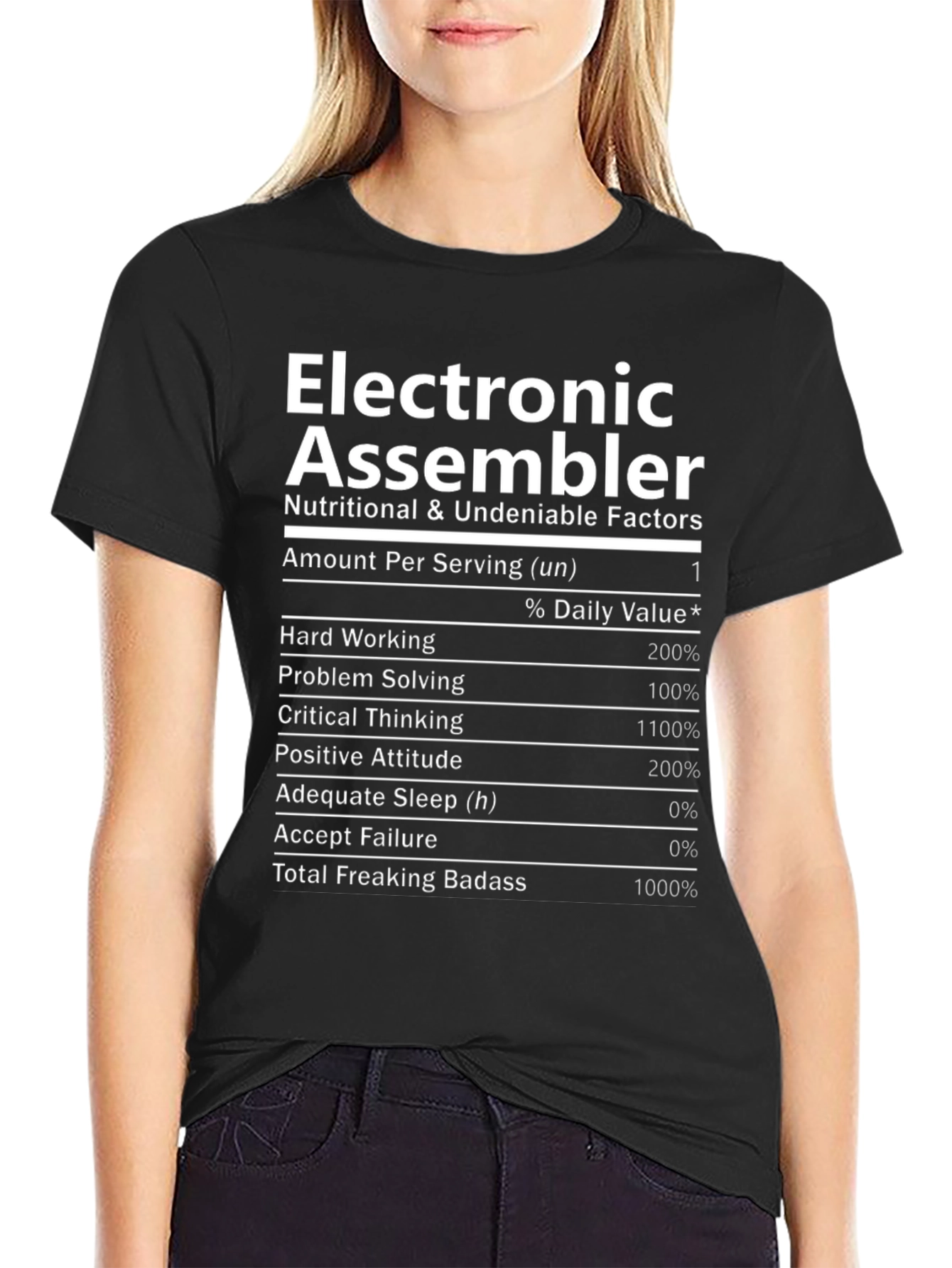 Electronic Assembler Nutrition Facts T-Shirt - Funny Job Tee