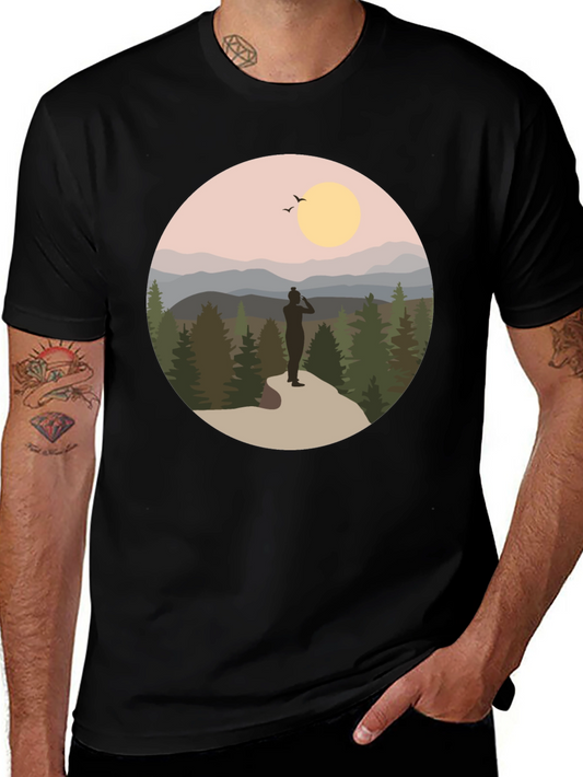 Nature Explorer Graphic Tee - Black Cotton Comfort