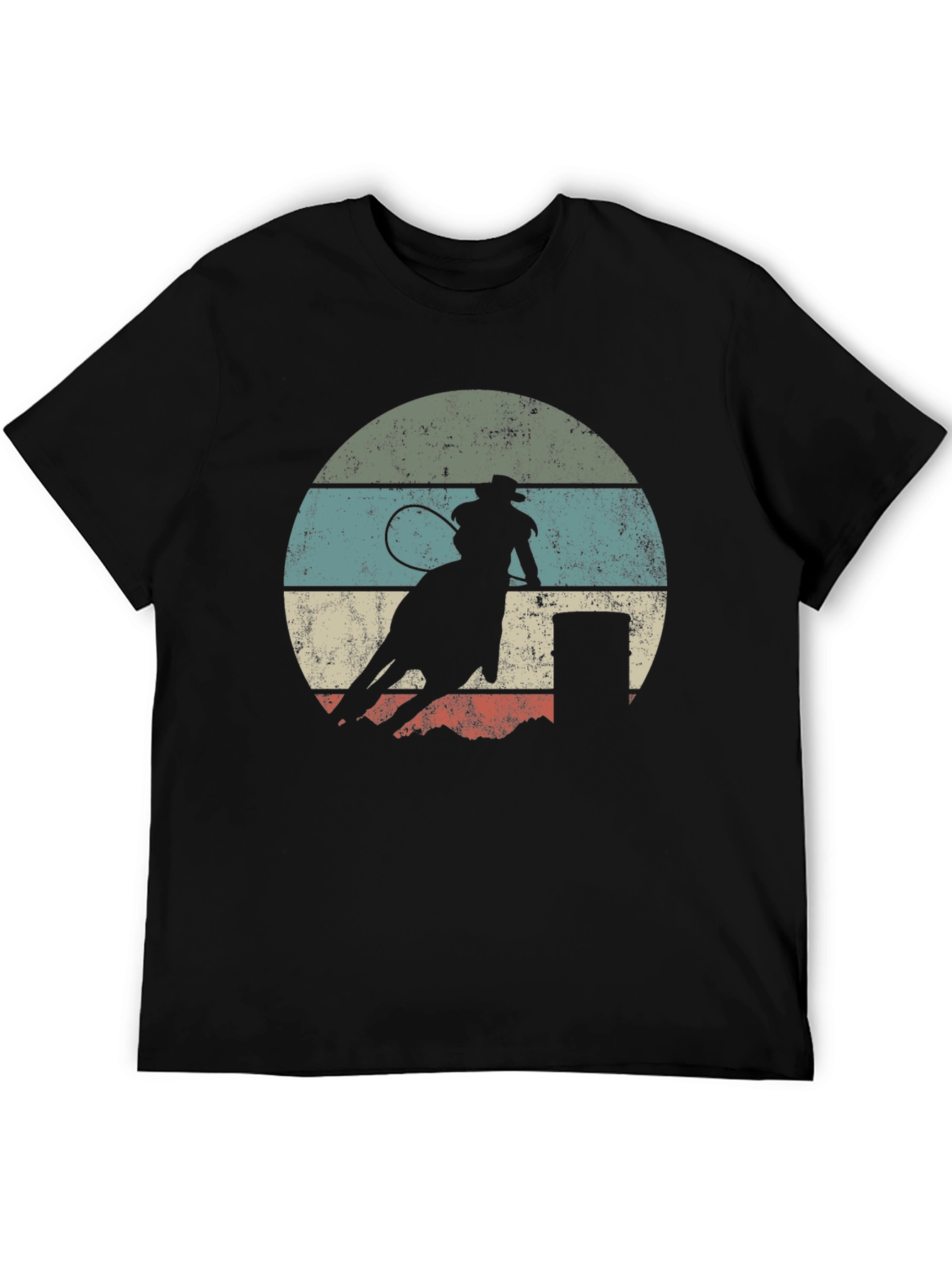 Retro Cowboy Rodeo Black T-Shirt