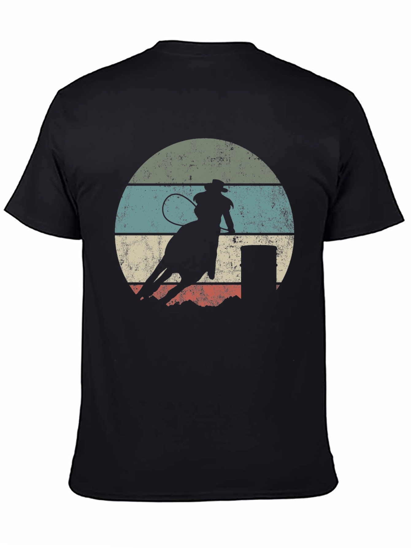 Retro Cowboy Rodeo Black T-Shirt