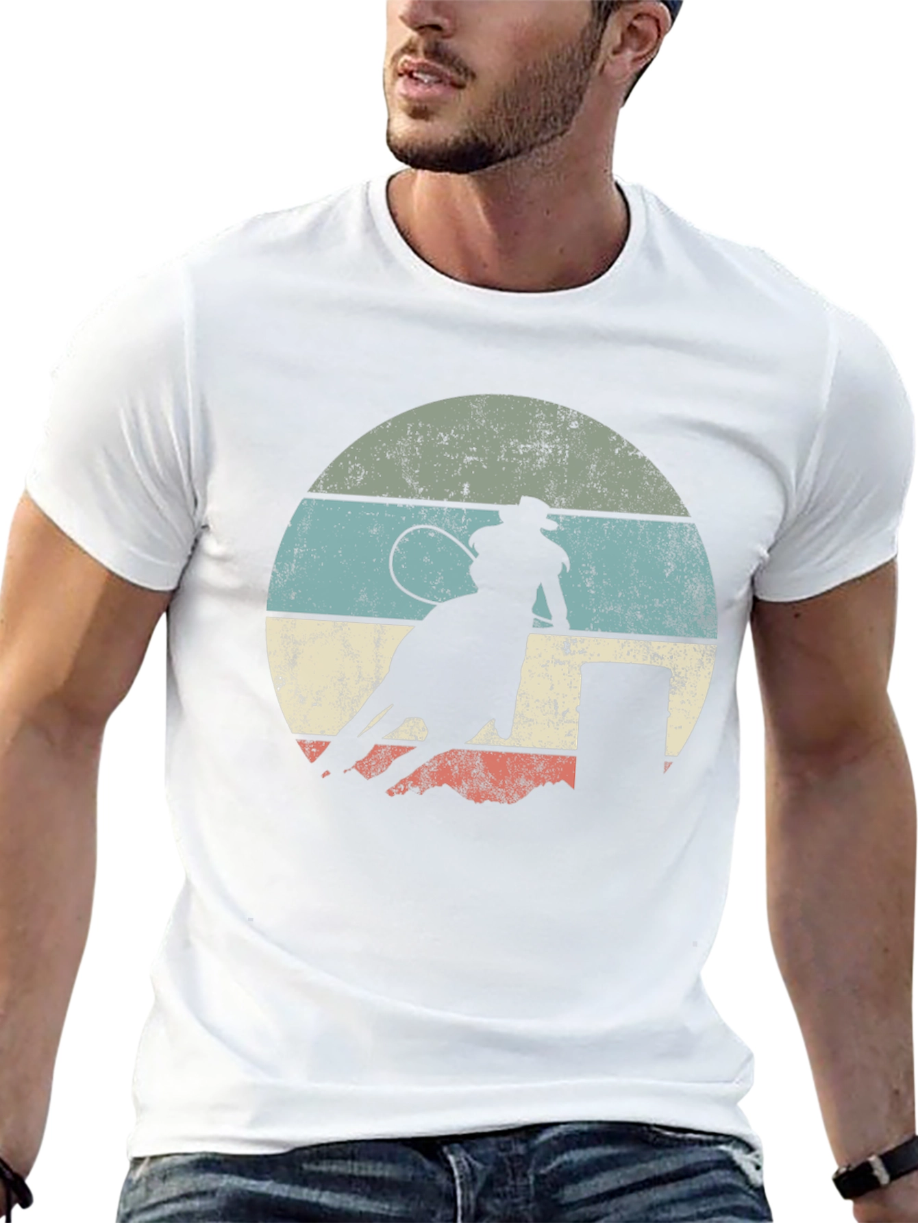 Retro Cowboy Rodeo Black T-Shirt