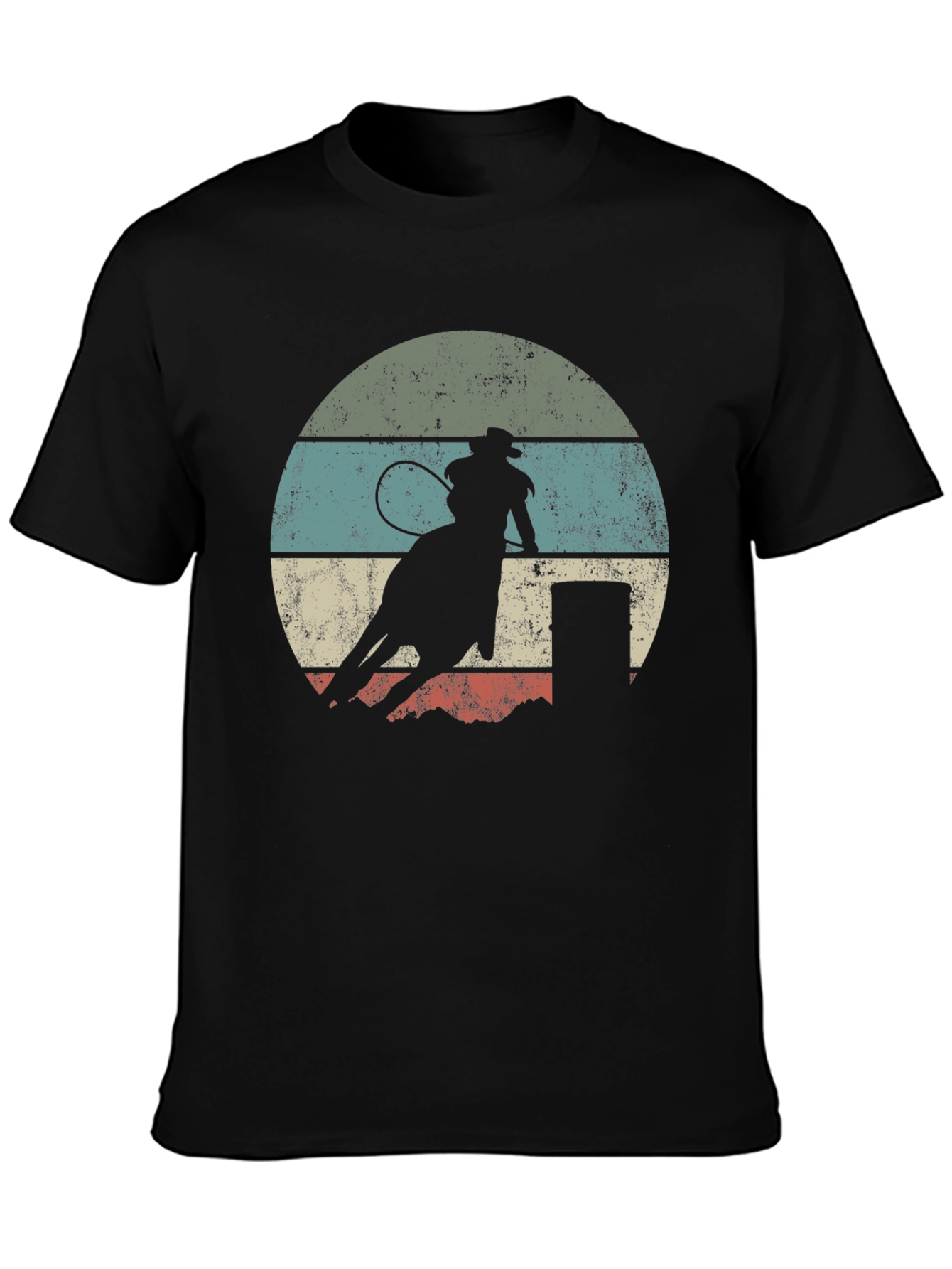 Retro Cowboy Rodeo Black T-Shirt
