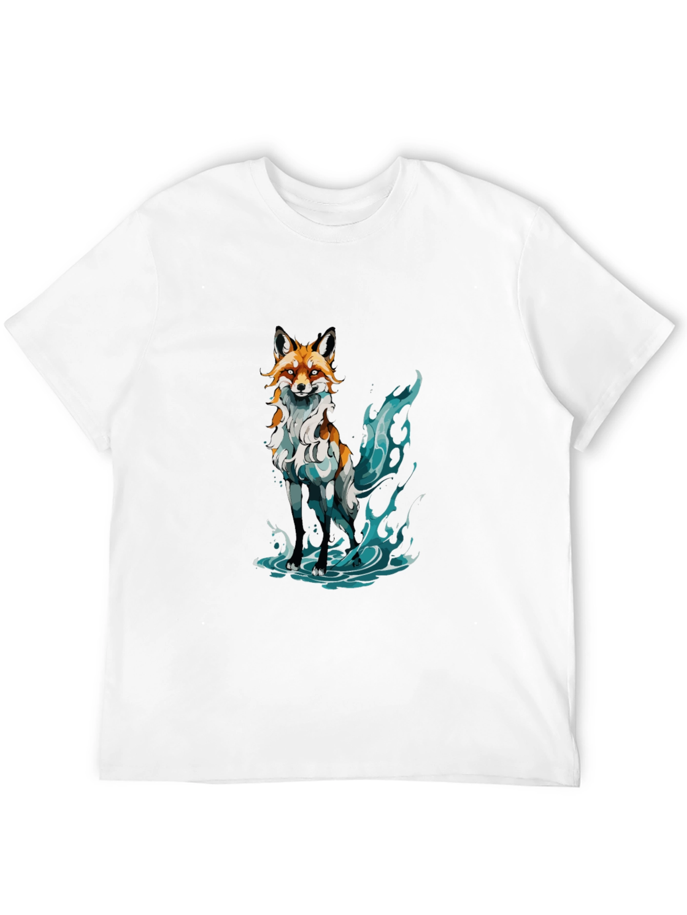 Mystic Fox Graphic Tee - Soft Black Cotton