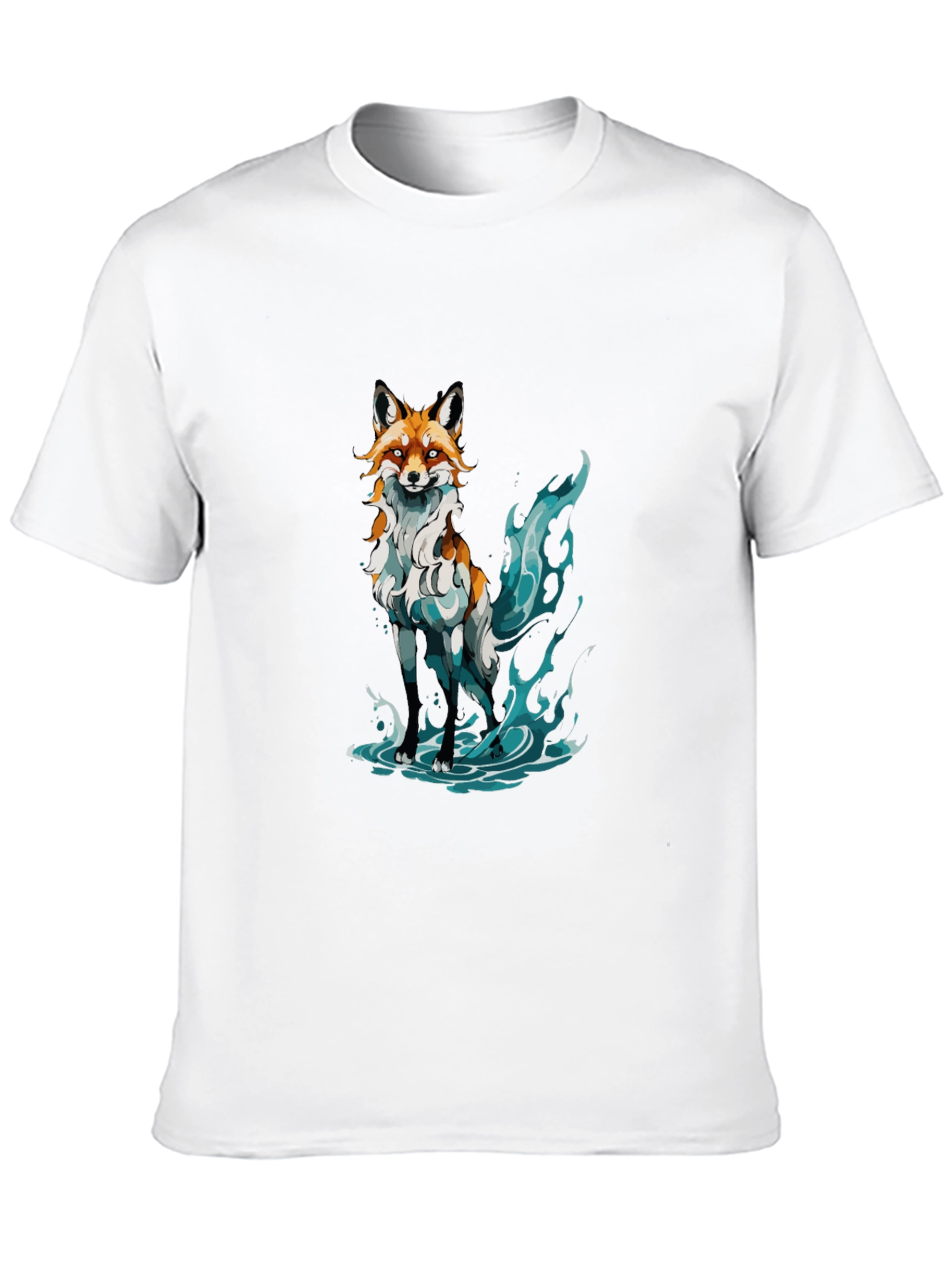 Mystic Fox Graphic Tee - Soft Black Cotton