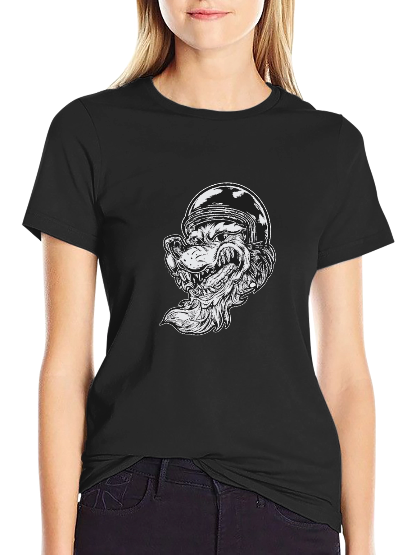 Wolf Rider Graphic Tee - Black