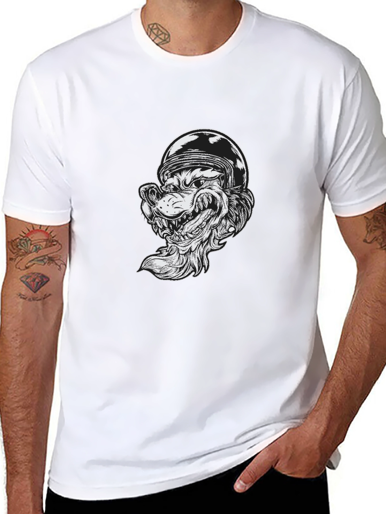 Wolf Rider Graphic Tee - Black