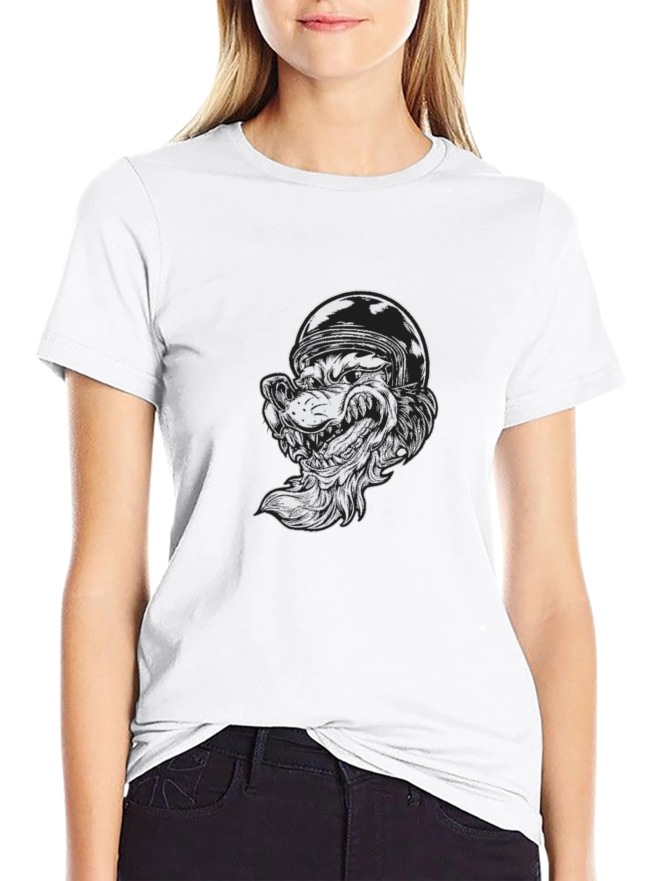 Wolf Rider Graphic Tee - Black